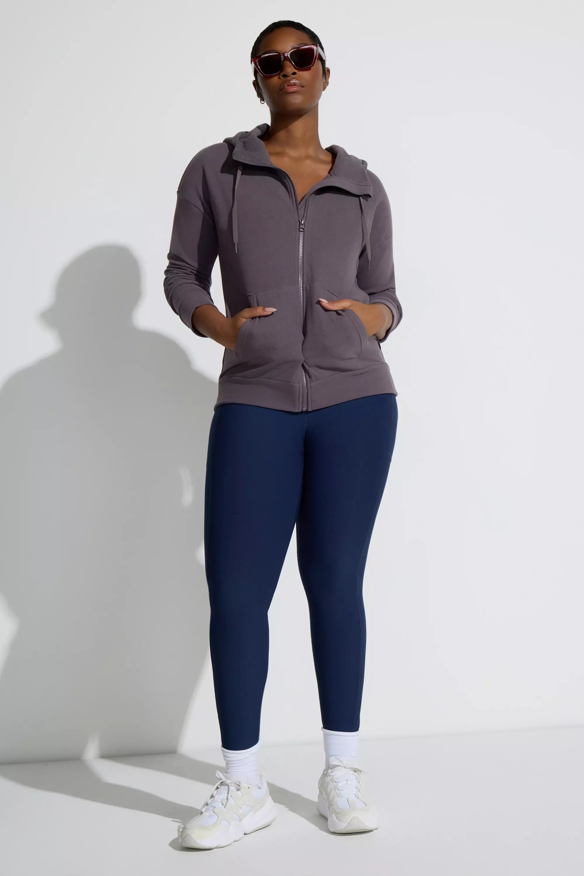Women’s Cozy Full-Zip Velour Hoodie - Purple