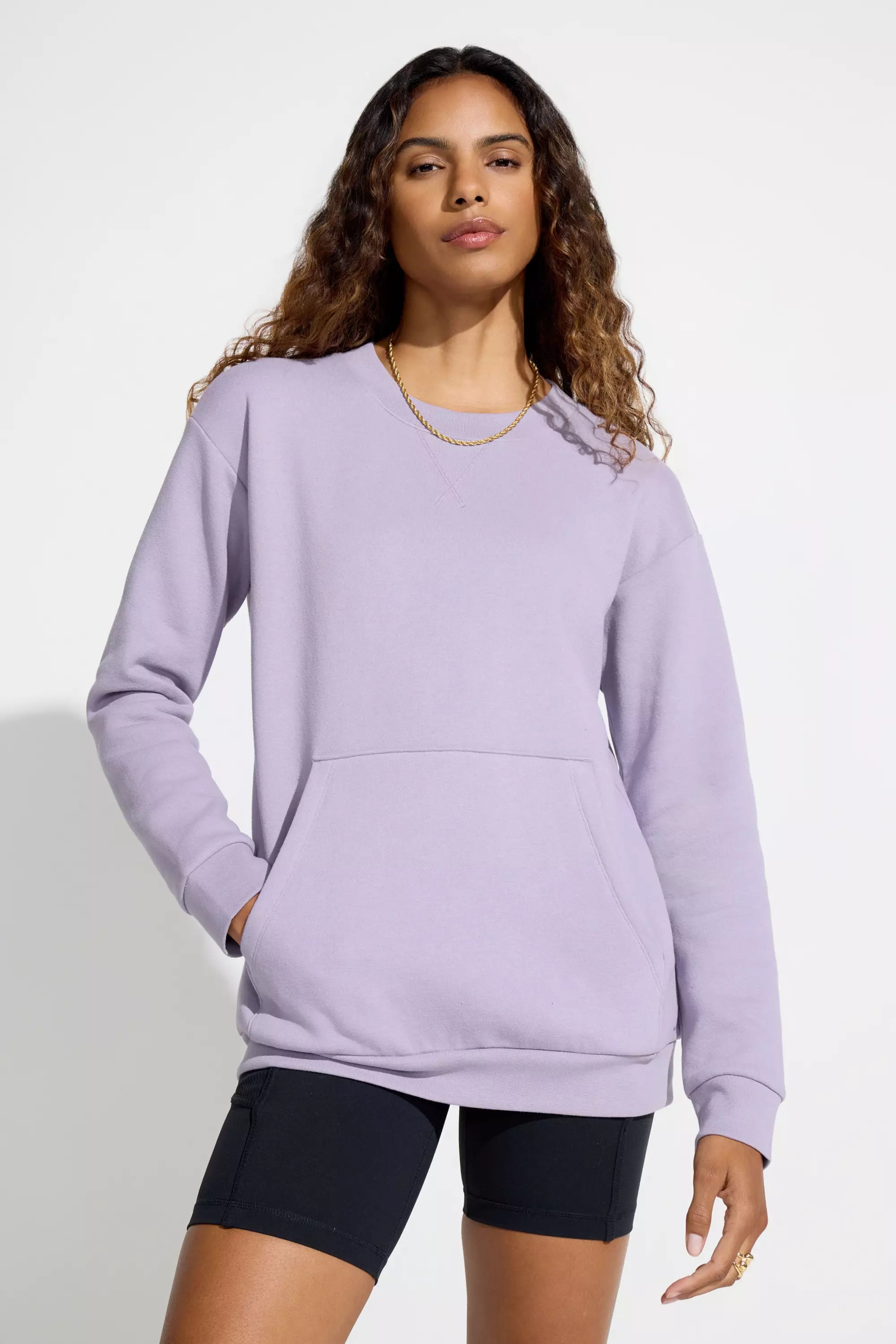 Womens Fleece Crew Neck Top