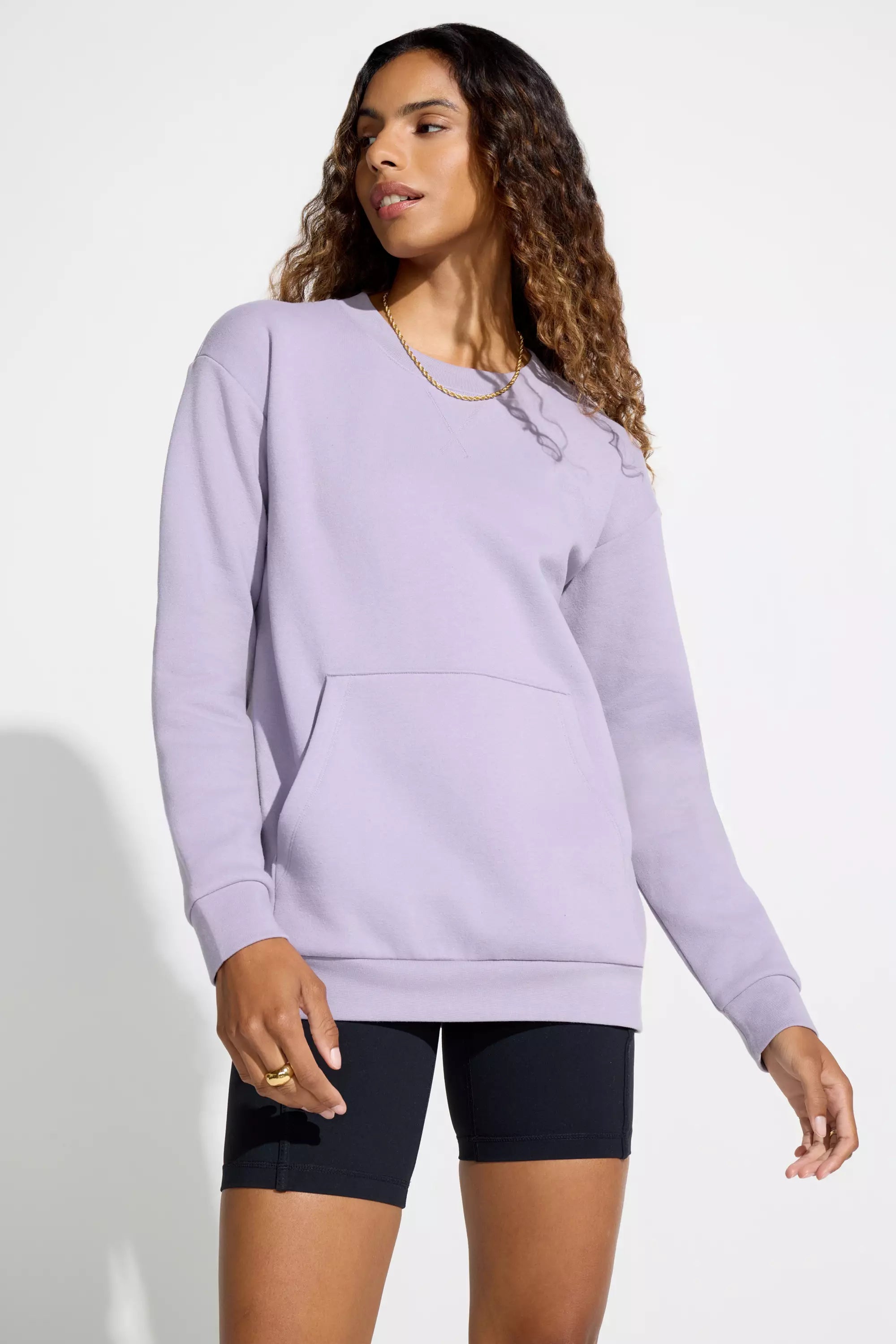 Womens Fleece Crew Neck Top