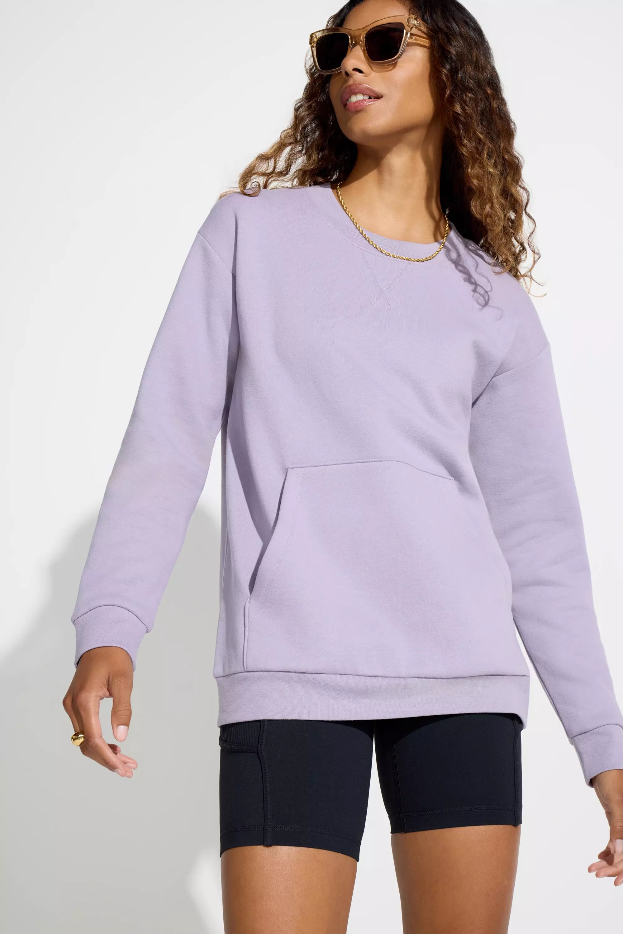 Womens Fleece Crew Neck Top