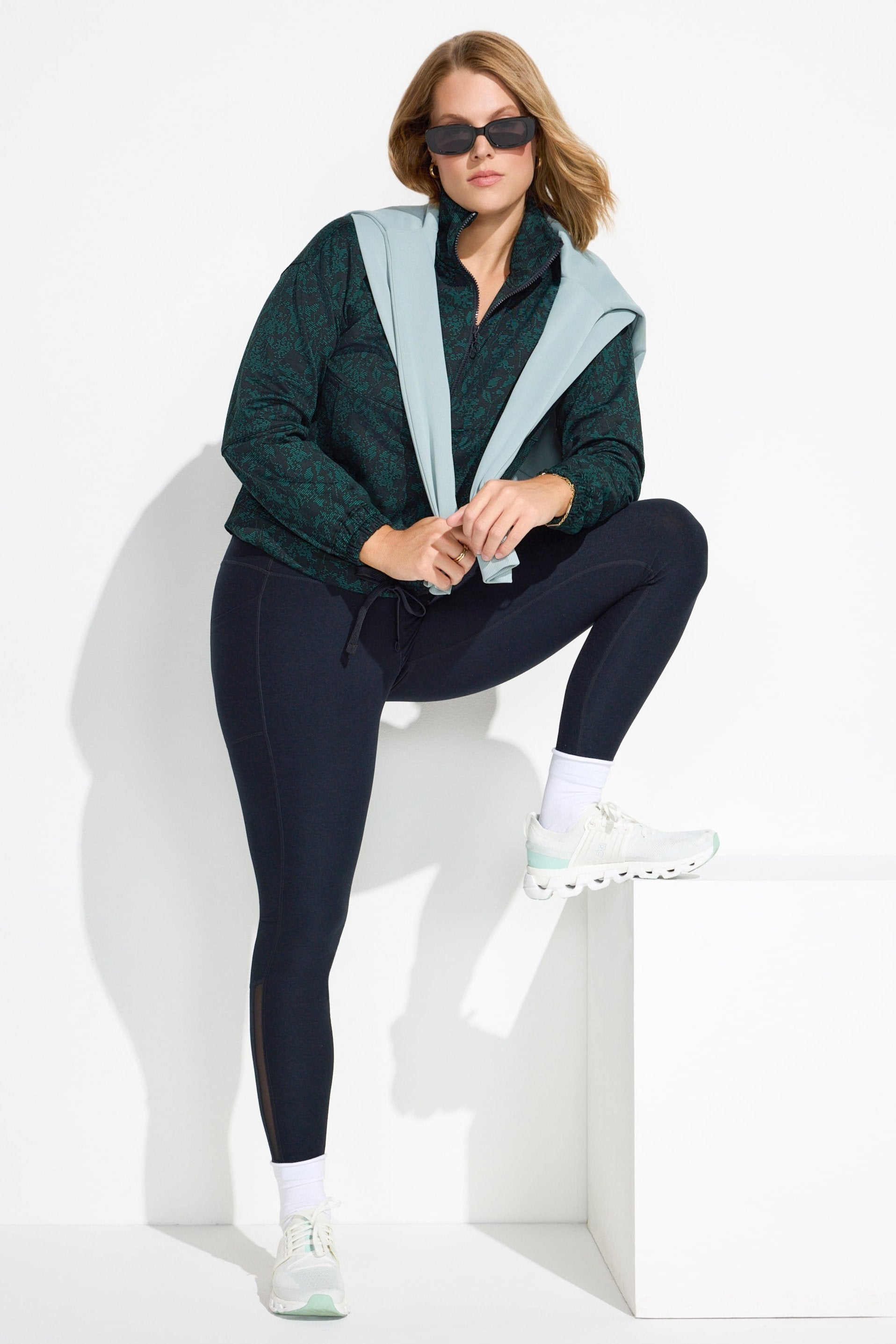 Women’s Brushed Back 1/2 Zip Top - Botanical Green