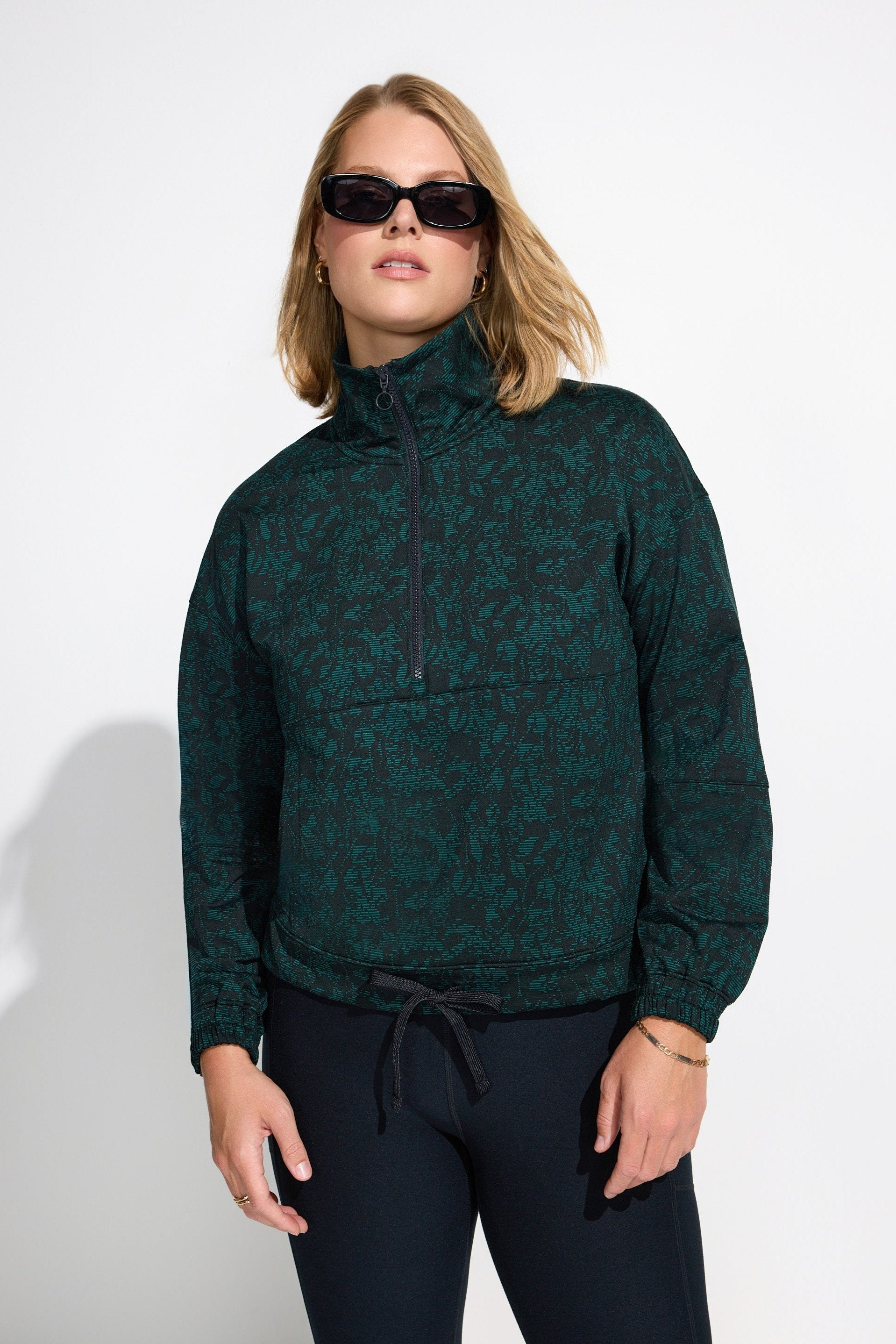 Women’s Brushed Back 1/2 Zip Top - Botanical Green