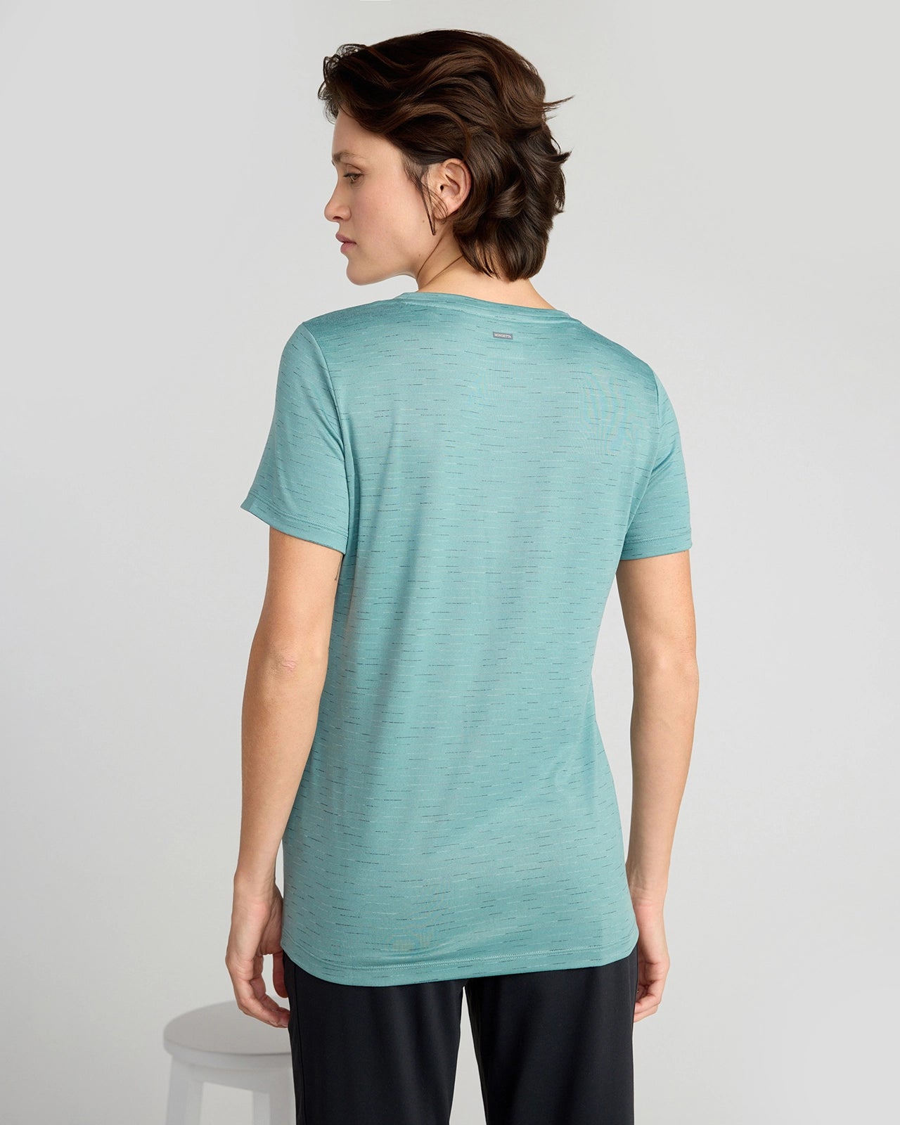 The GRS Certified Recycled Poly Space Dye Tee - Porcelain Green