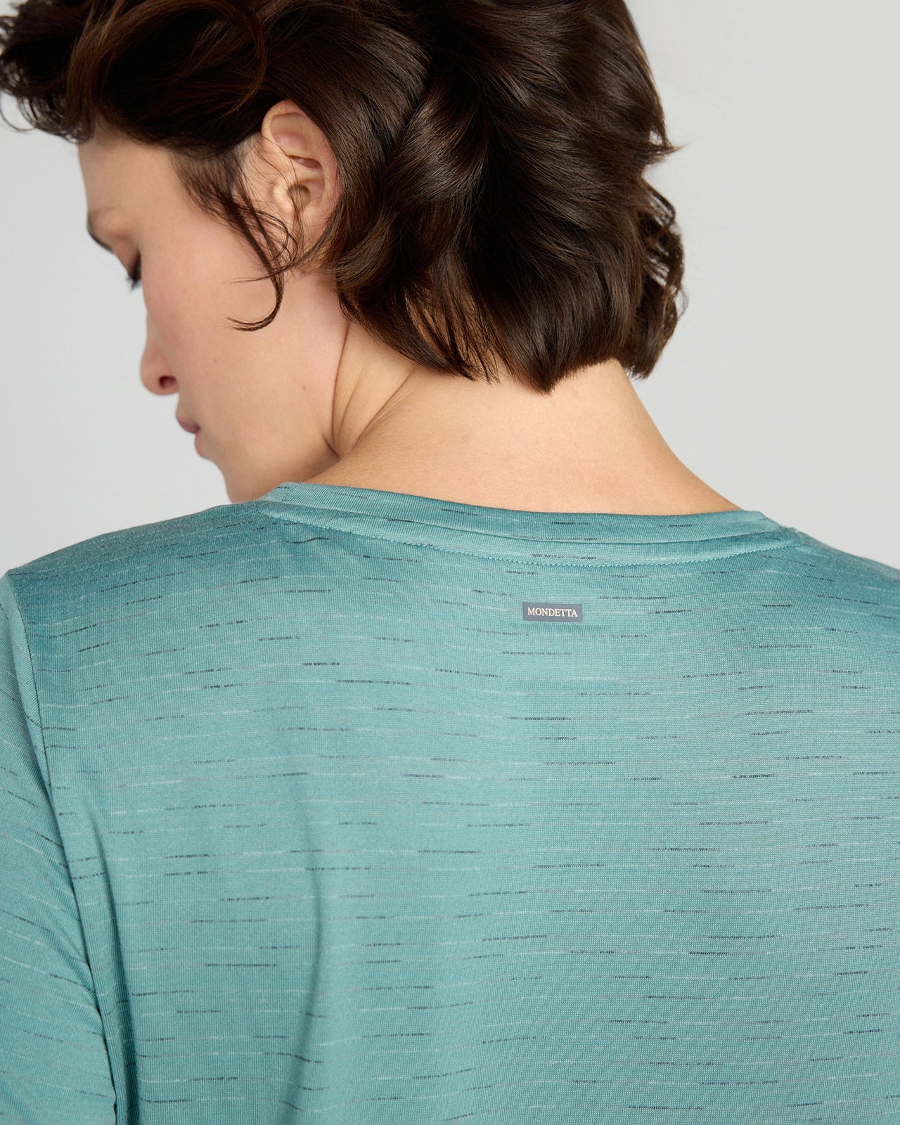 The GRS Certified Recycled Poly Space Dye Tee - Porcelain Green