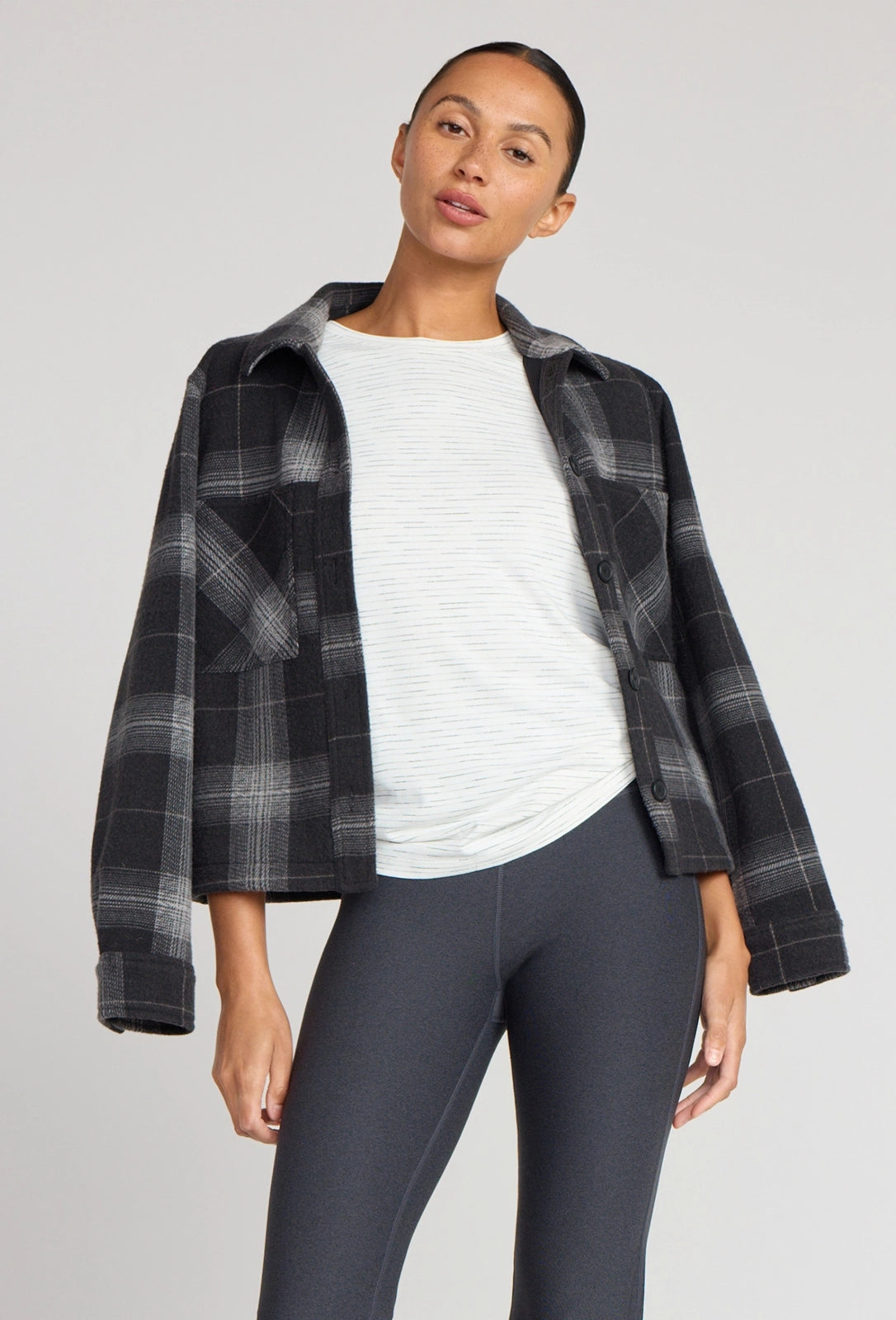 The GRS Certified Recycled Poly Space Dye Tee - White Combo