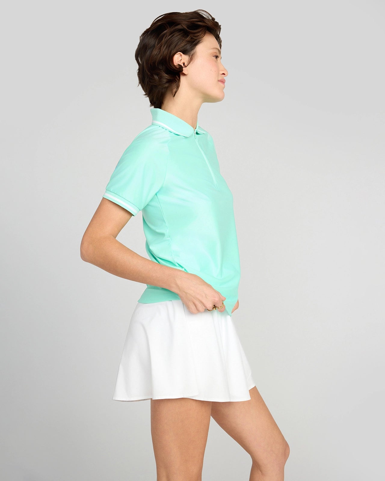The Active GRS Certified Recycled Poly Diamond Knit Polo - Green
