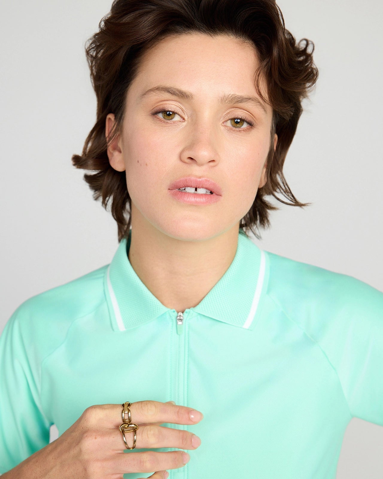 The Active GRS Certified Recycled Poly Diamond Knit Polo - Green