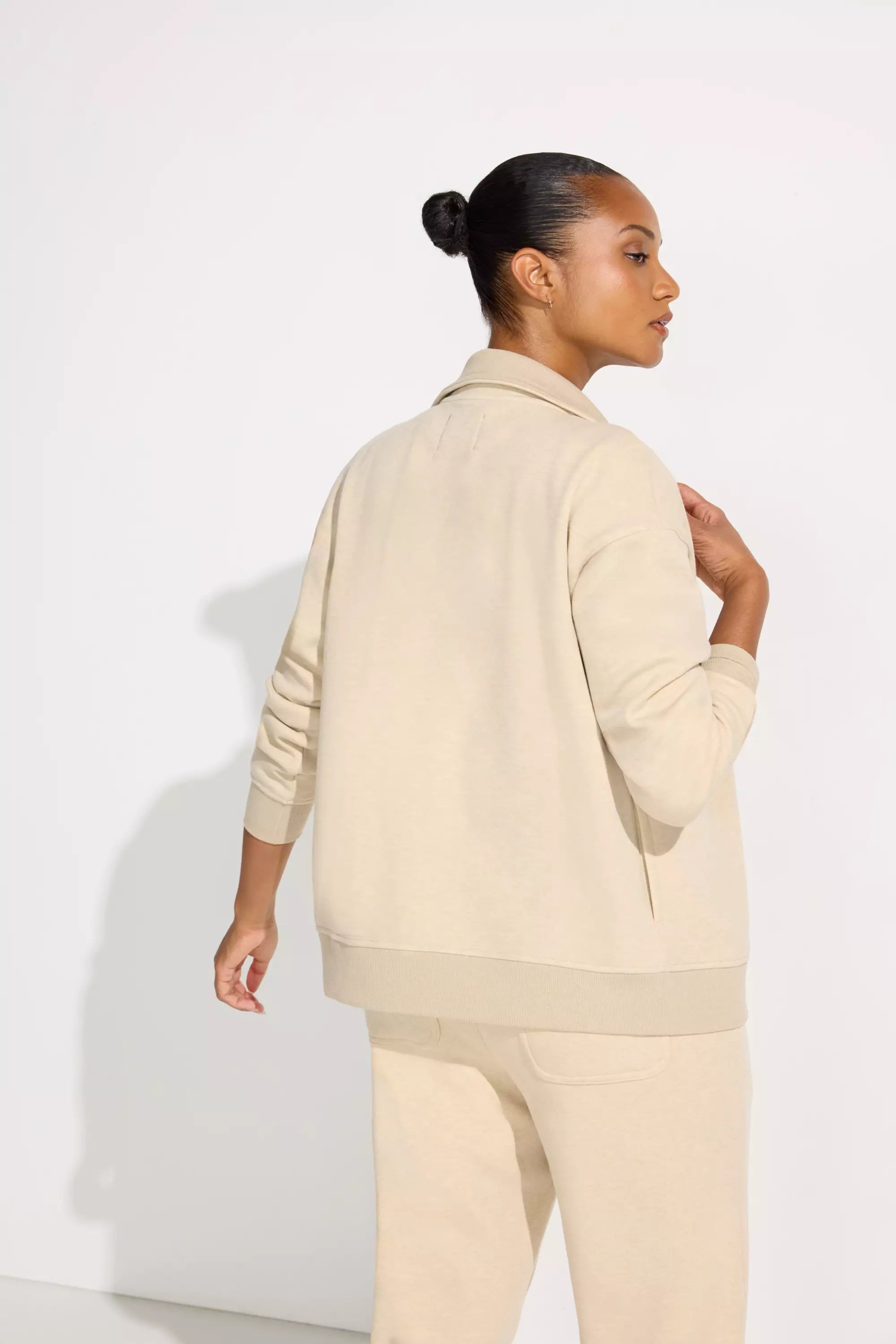 Full Zip Fleece Top - Irish Cream