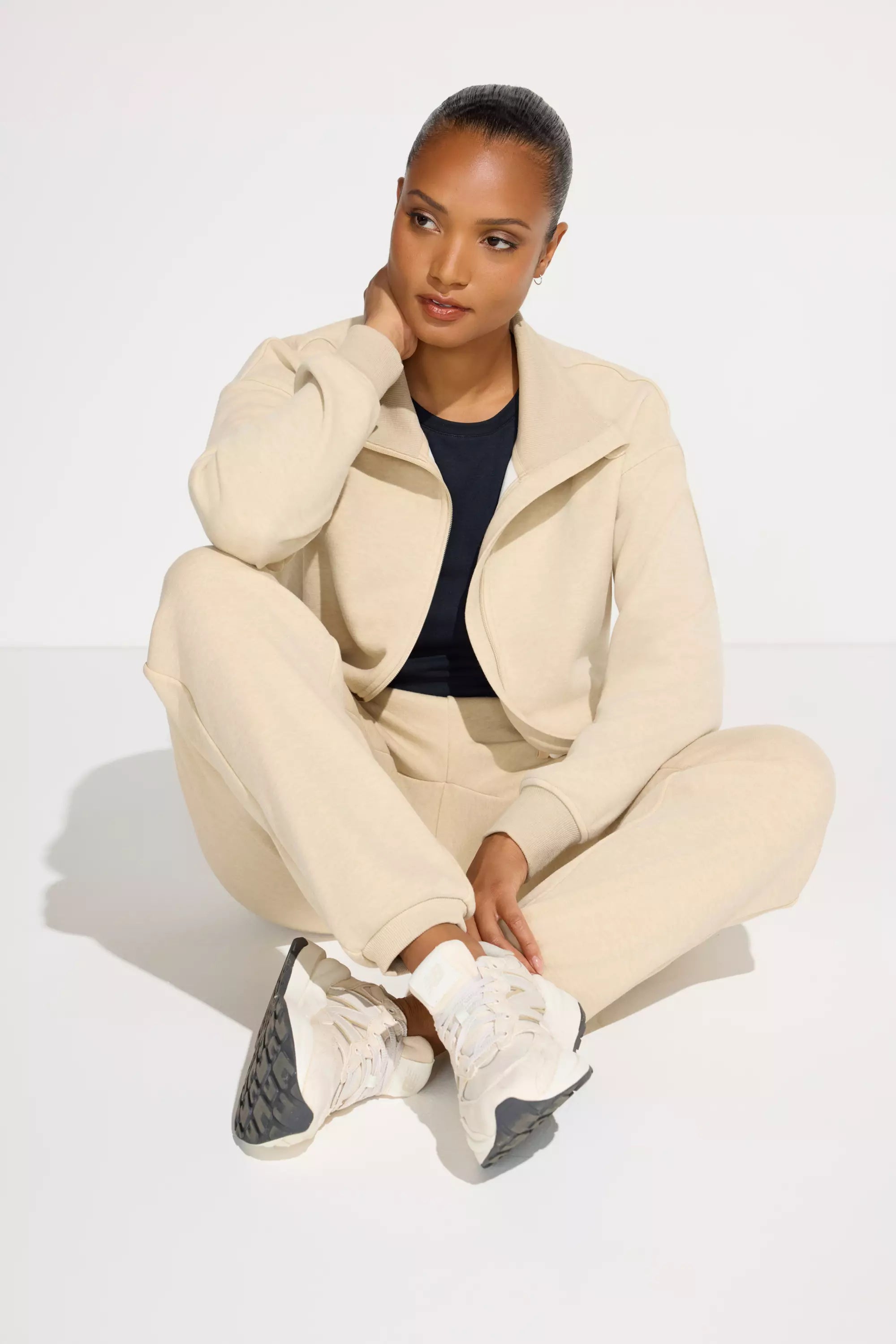 Full Zip Fleece Top - Irish Cream