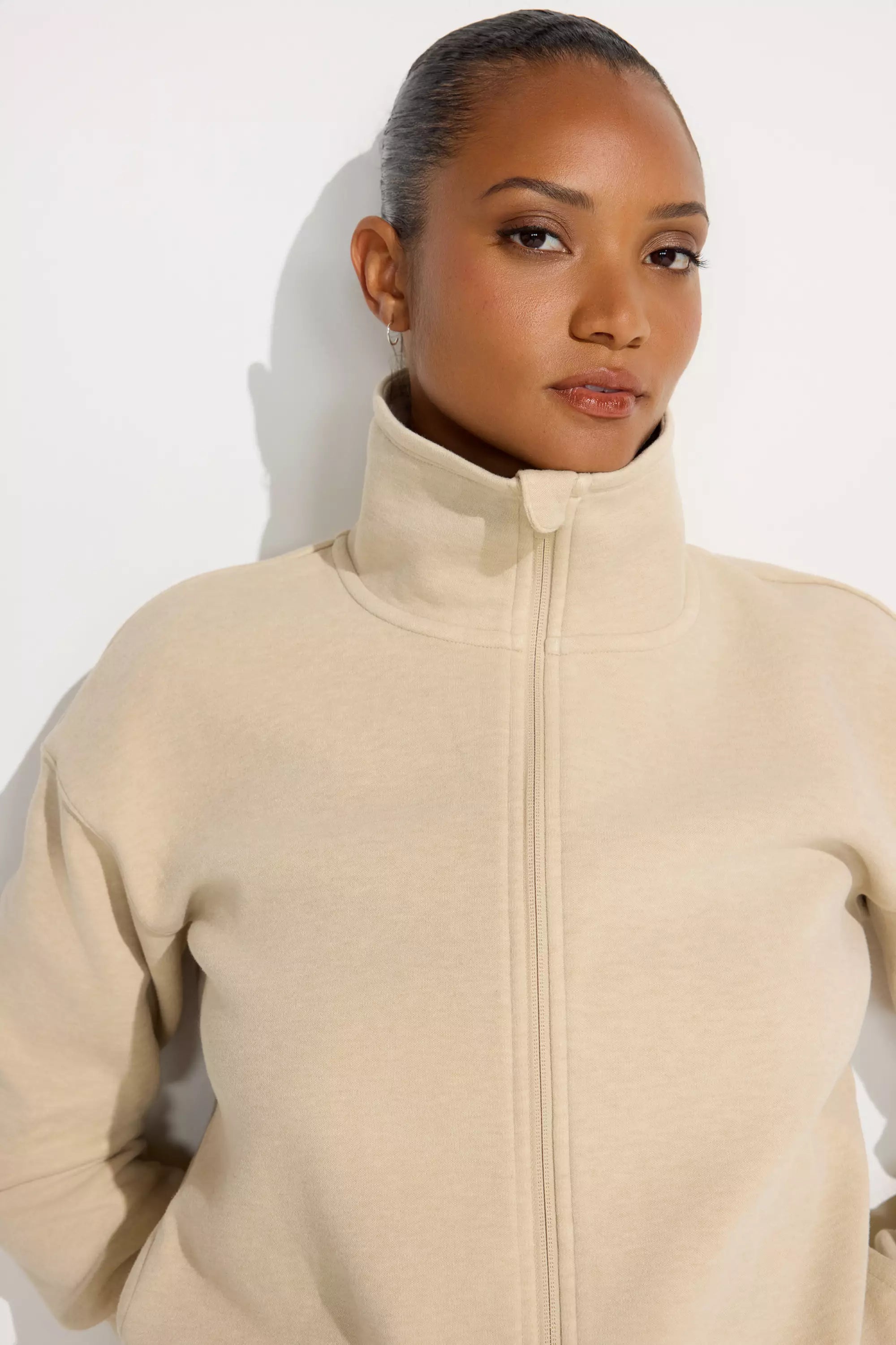 Full Zip Fleece Top - Irish Cream