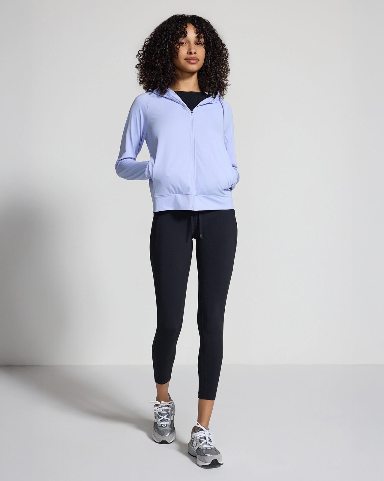 The Ultra-Light GRS Certified Recycled Nylon Full Zip Hoodie - Cool Light Blush Purple