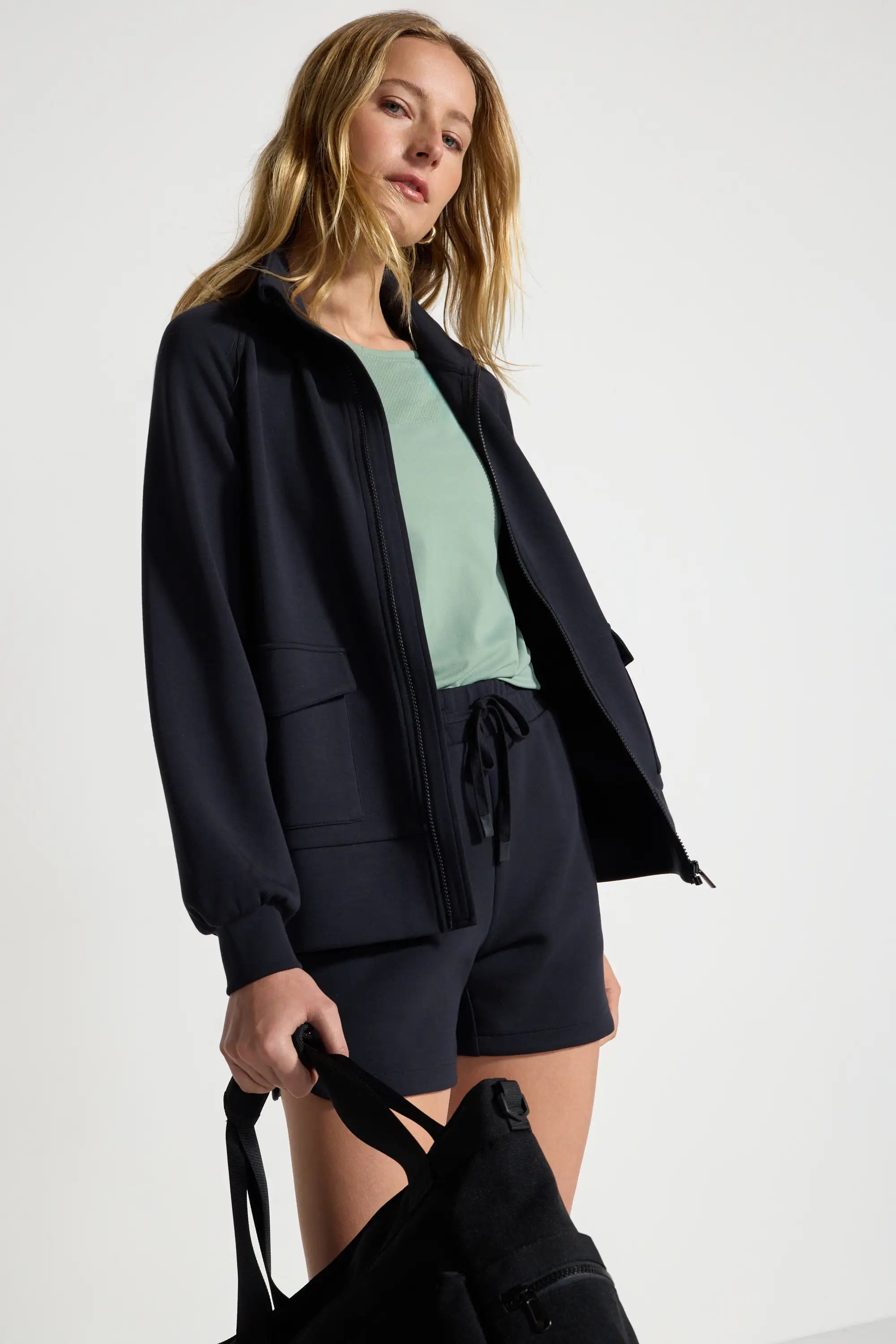 Women's Sueded Full Zip - Black