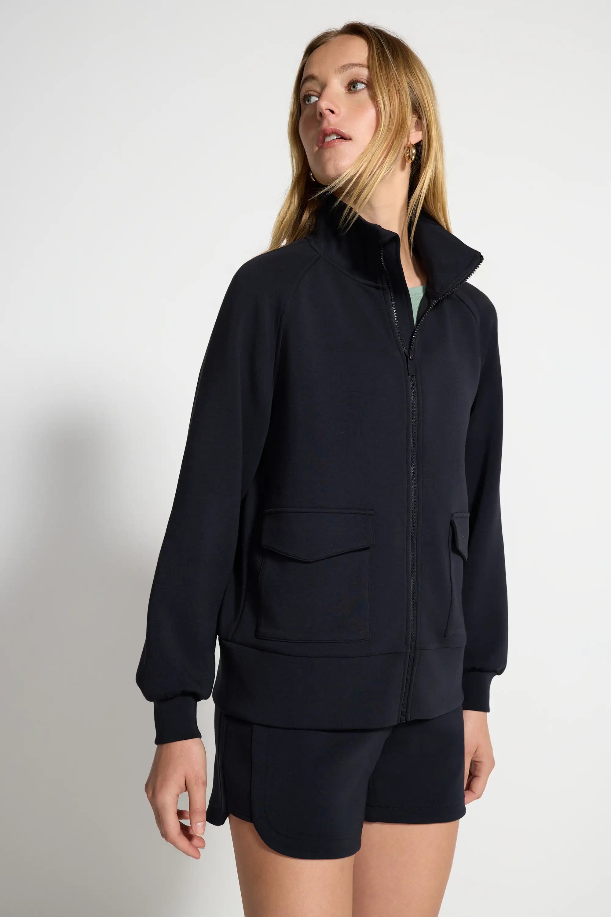 Women's Sueded Full Zip - Black