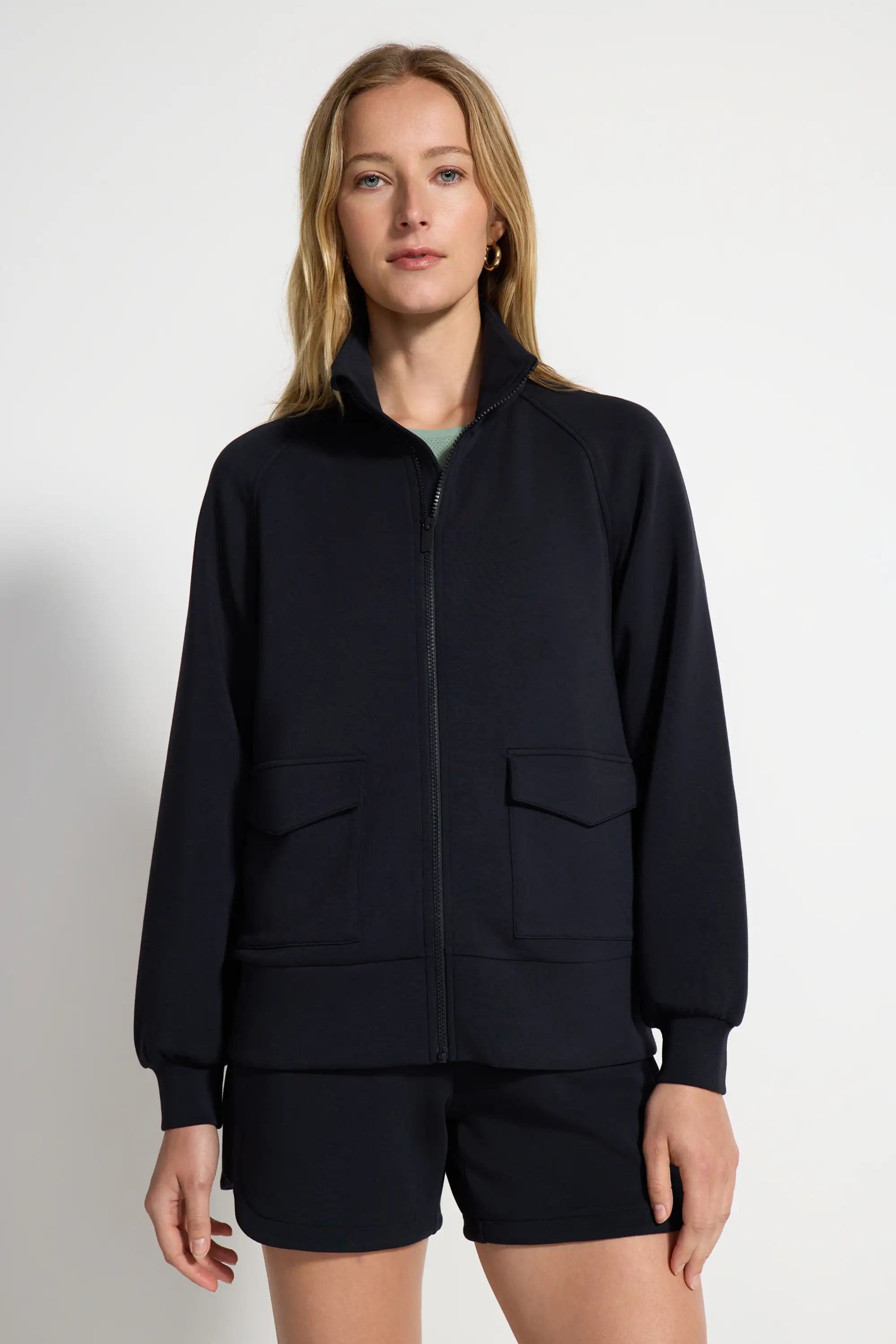 Women's Sueded Full Zip - Black