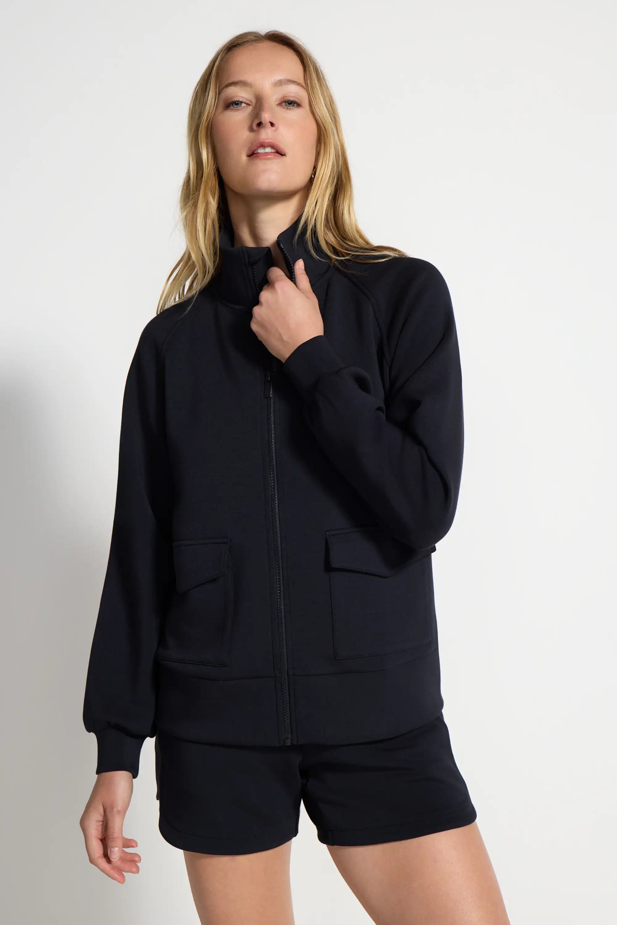 Women's Sueded Full Zip - Black