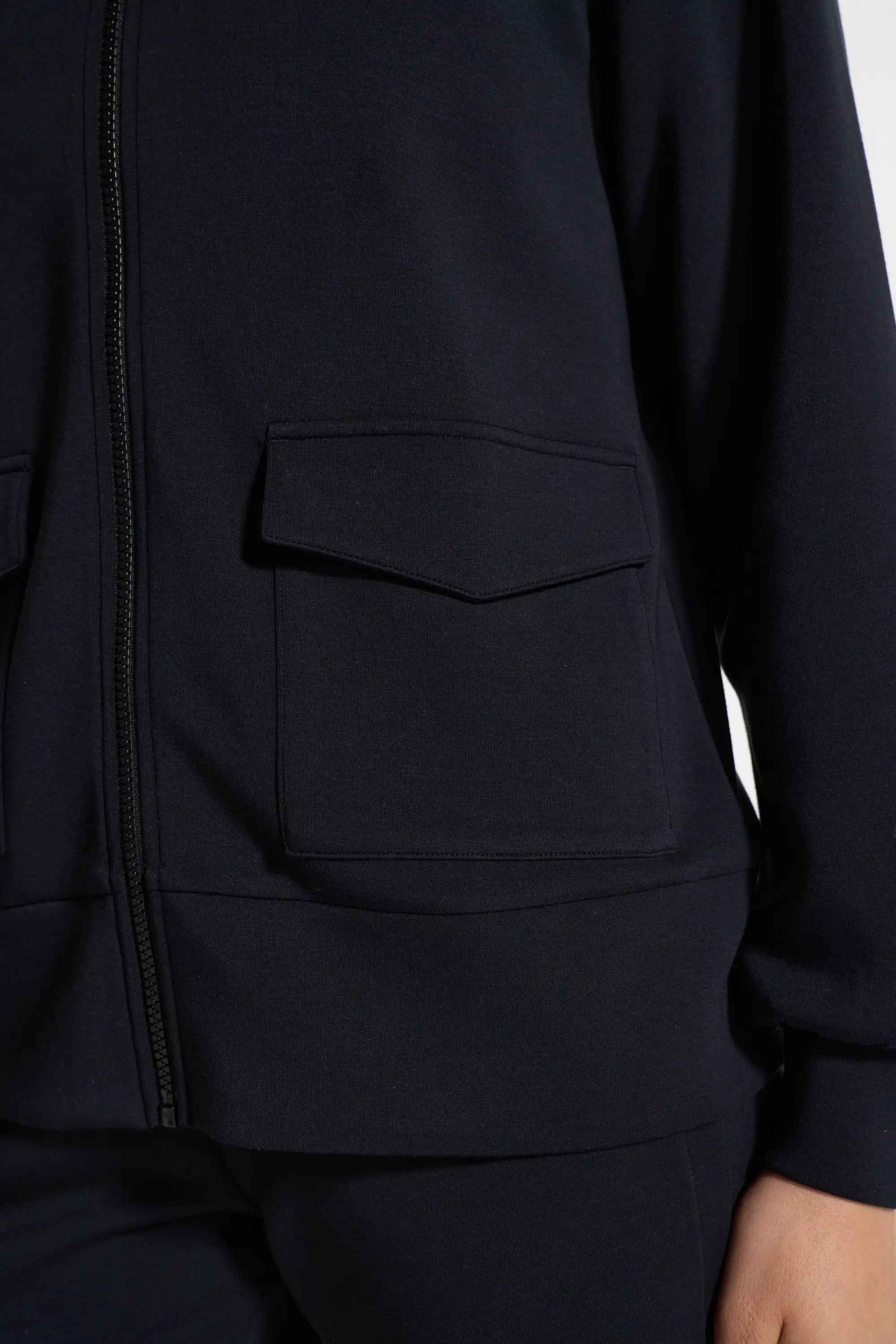 Women's Sueded Full Zip - Black