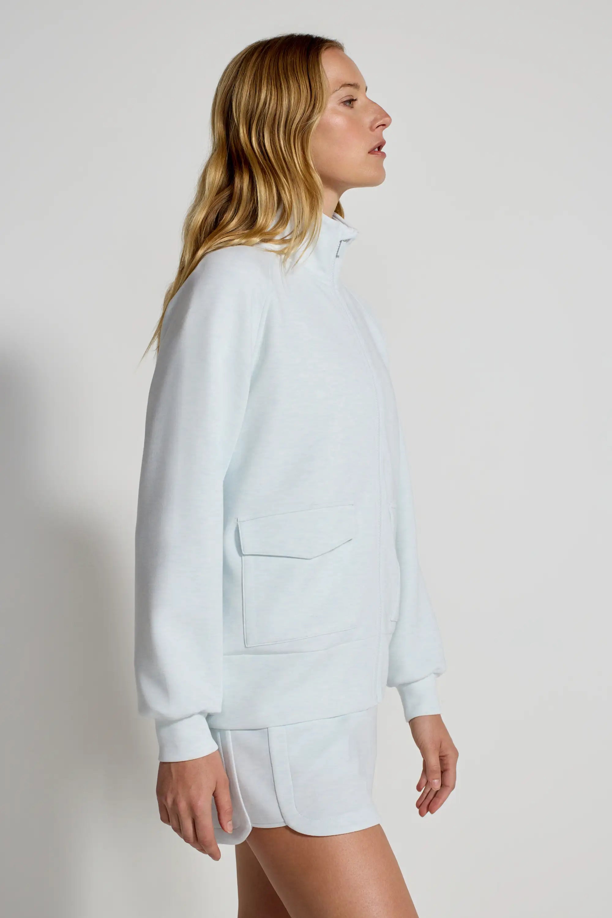Women's Sueded Full Zip - Blue Fog