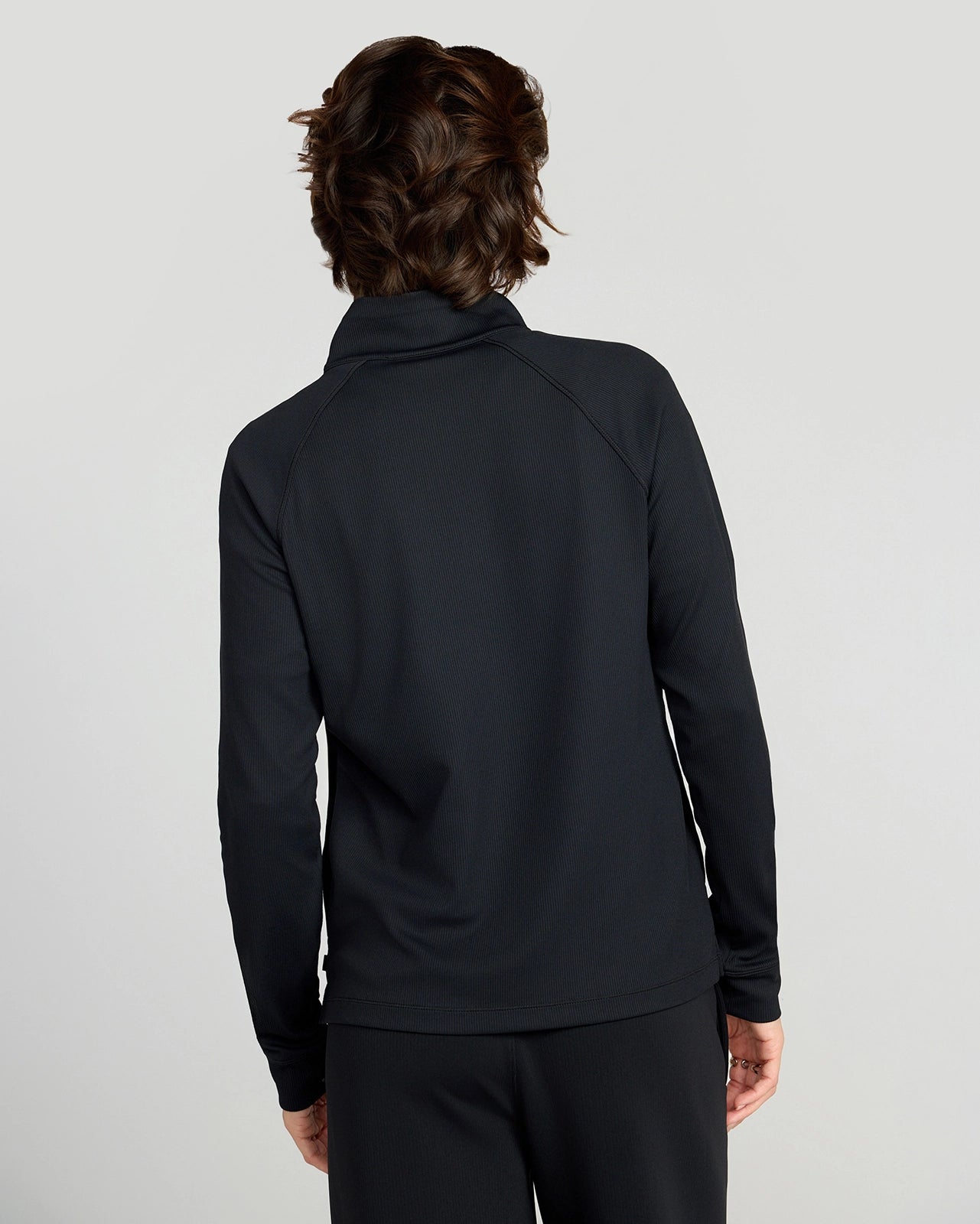 The Active Ribbed GRS Certified Recycled Nylon 1/4 Zip - Black