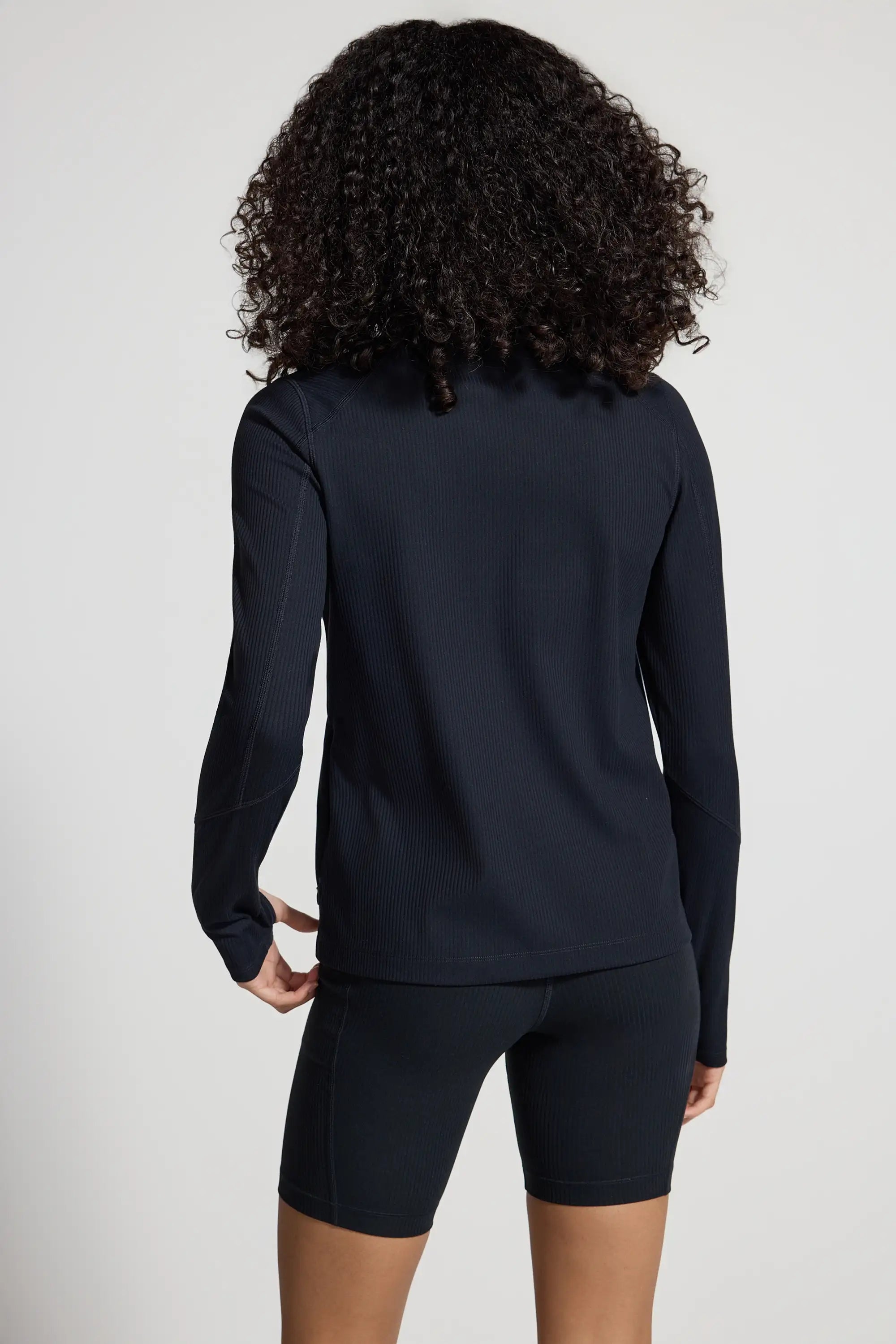 Women's Ribbed Half-Zip - Black