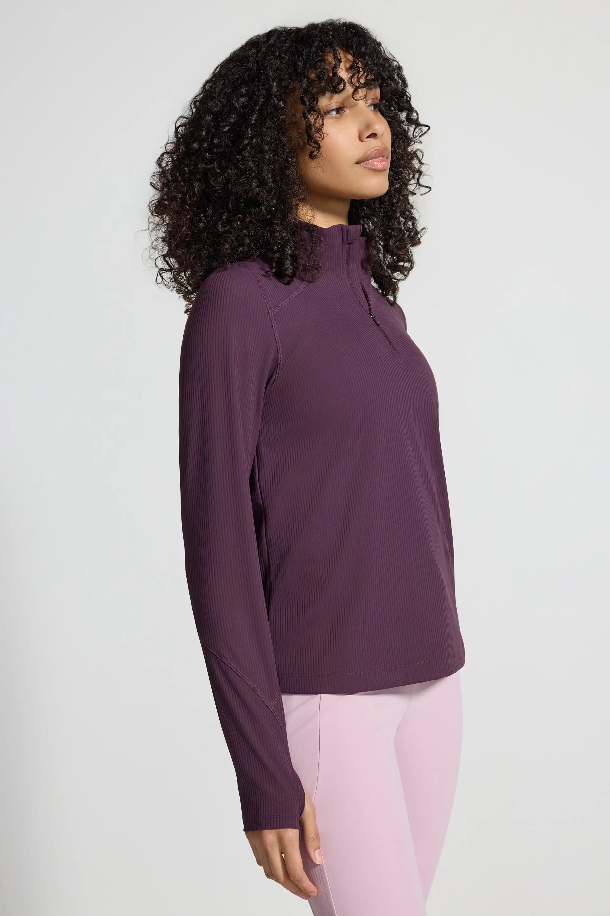 Women's Ribbed Half-Zip - Purple