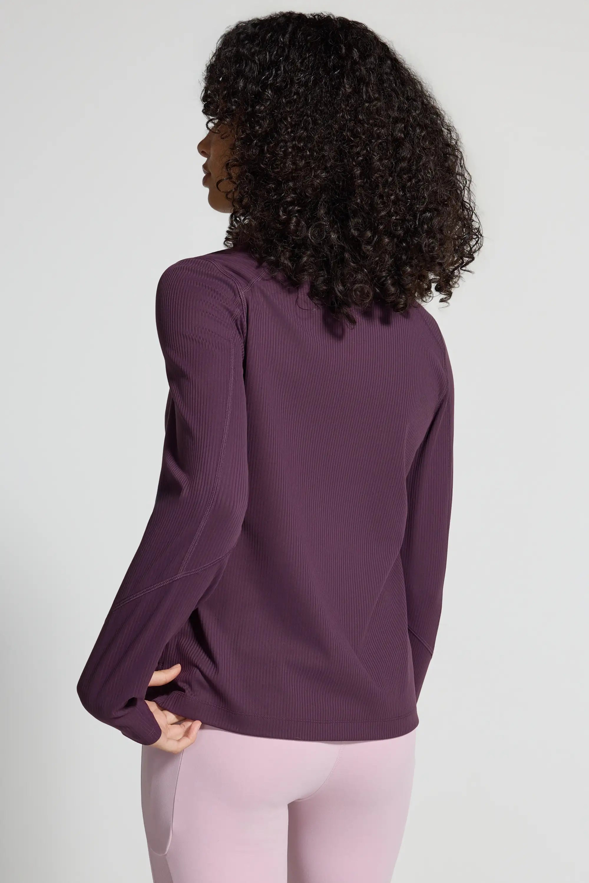 Women's Ribbed Half-Zip - Purple
