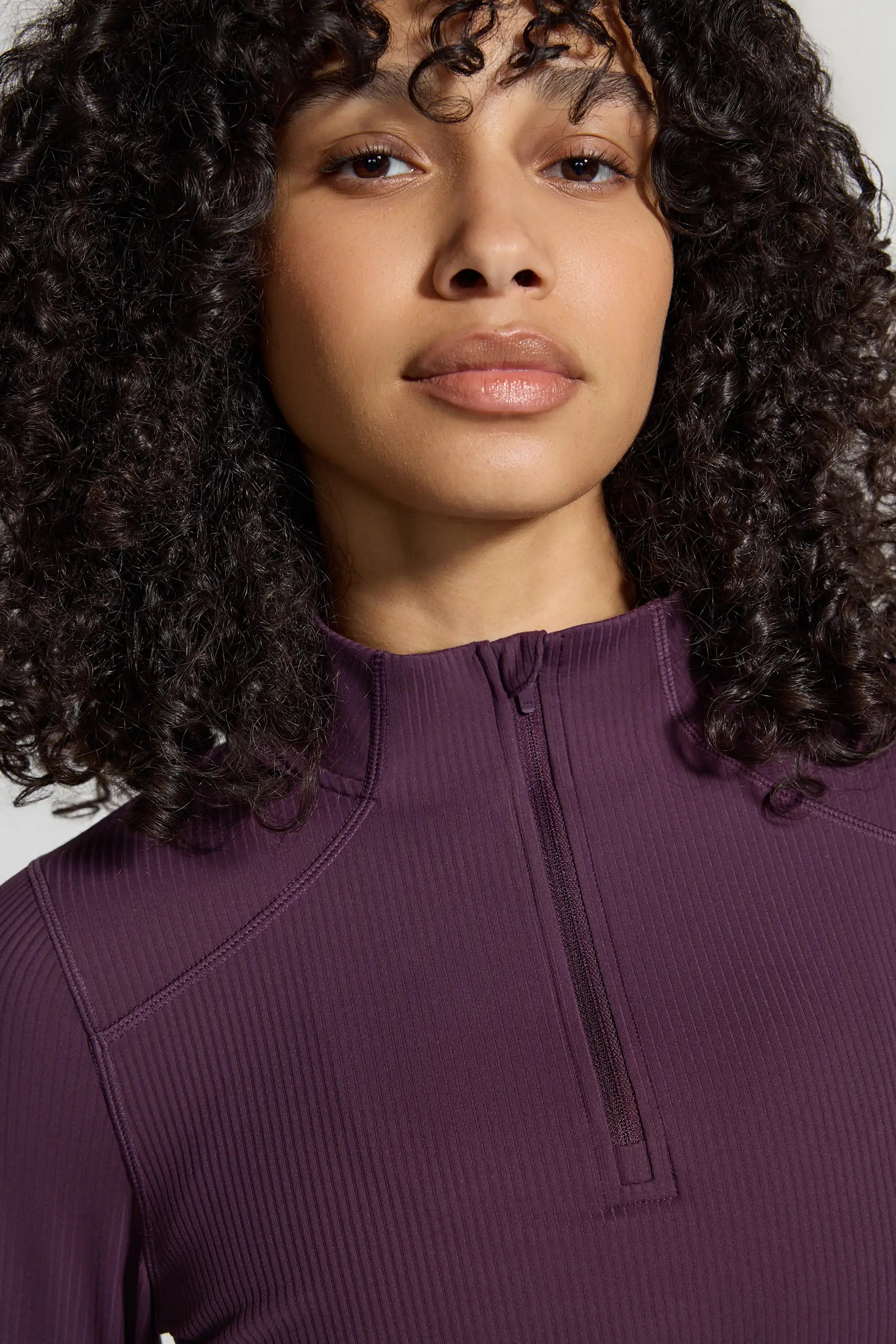 Women's Ribbed Half-Zip - Purple