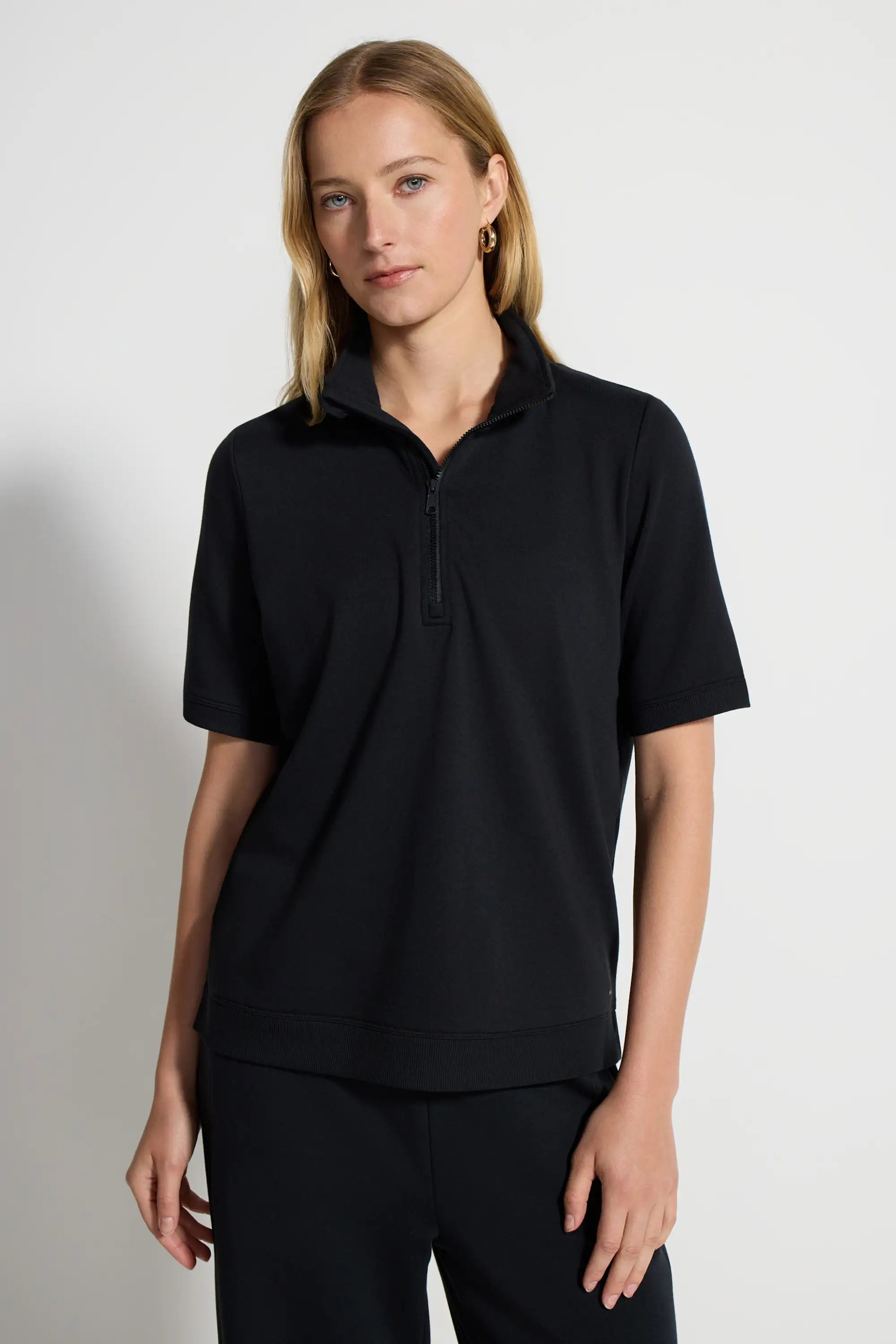Women's Terry 1/4-Zip Top - Black