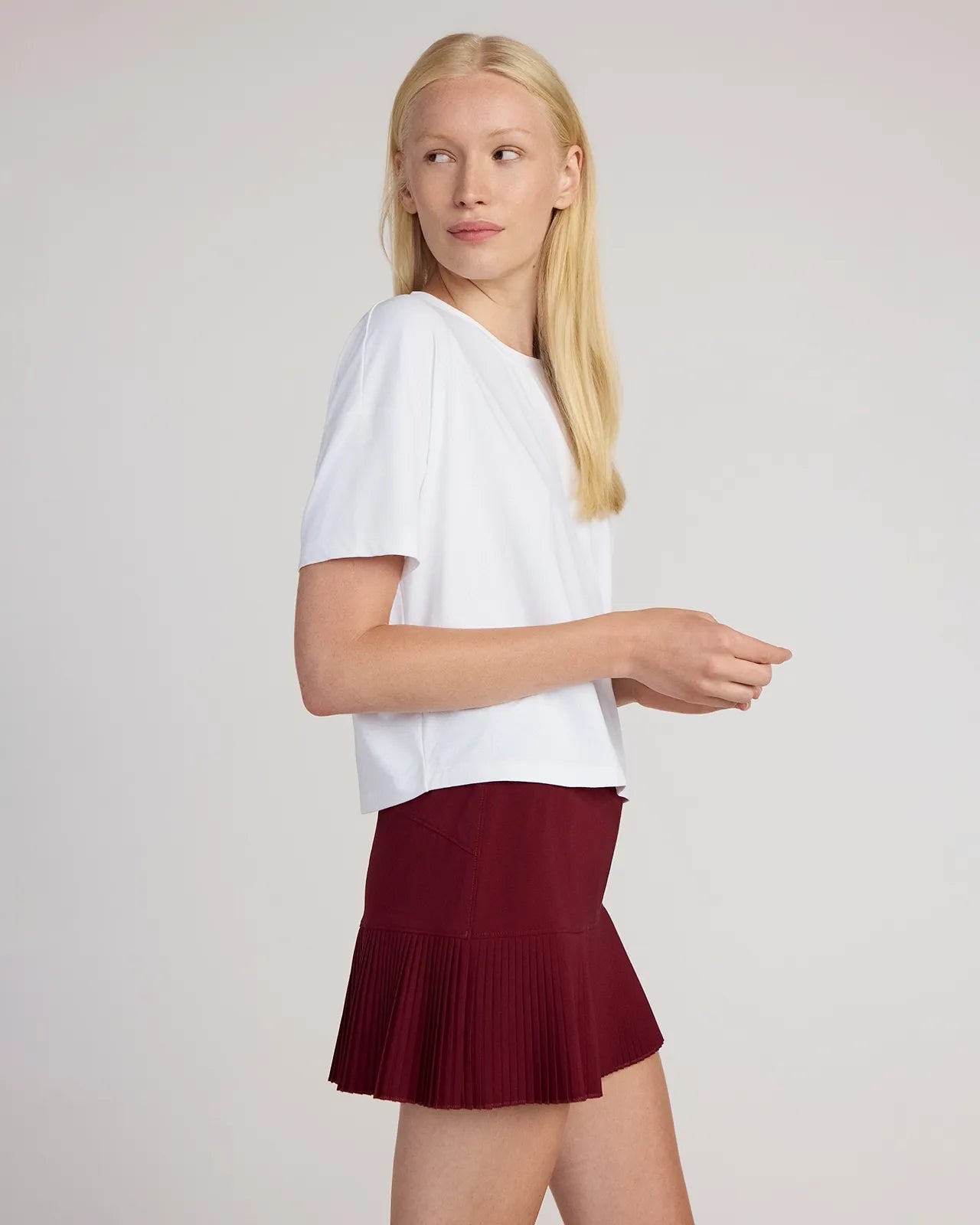 The Breathable GRS Certified Recycled Nylon Cropped Tee - White