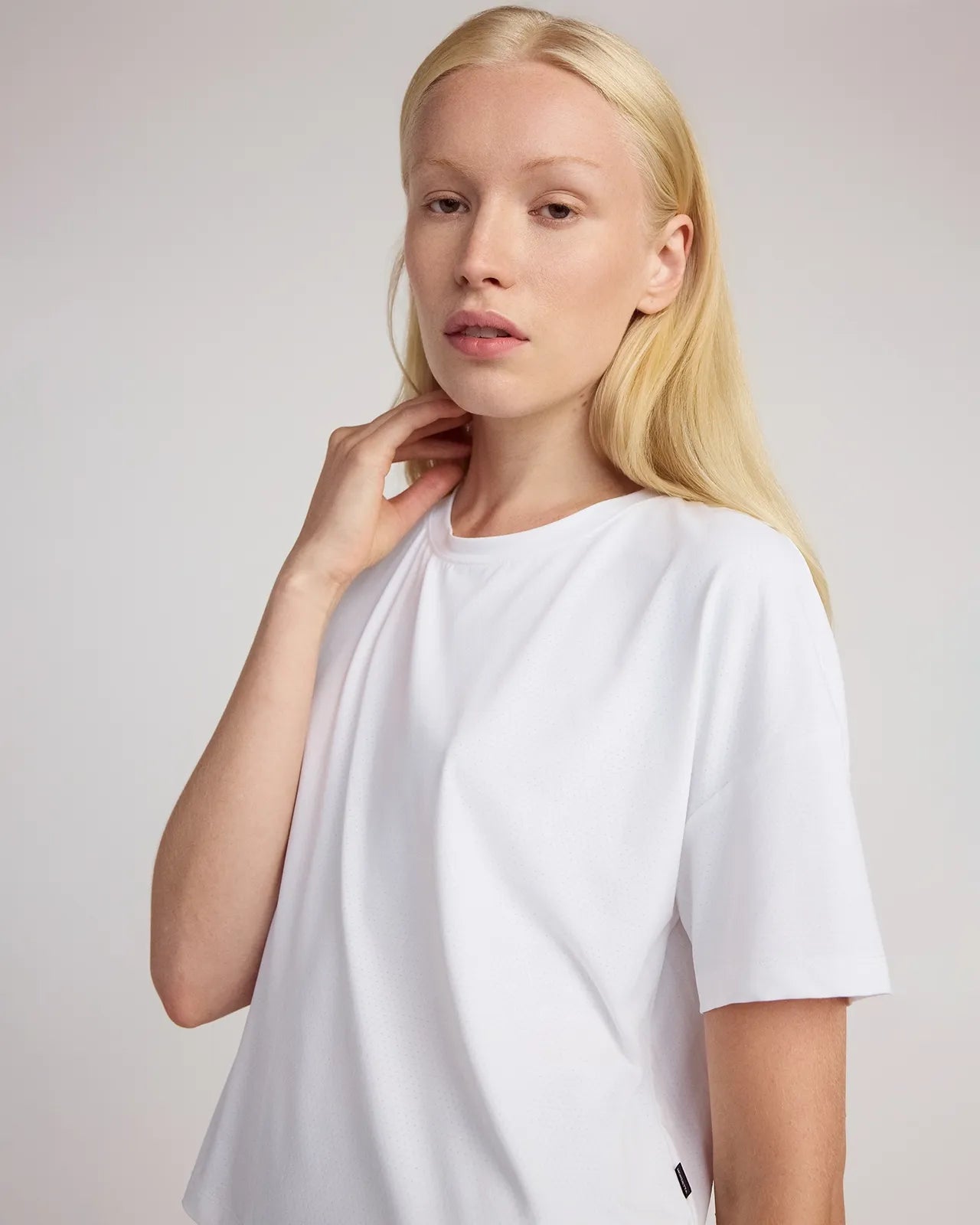 The Breathable GRS Certified Recycled Nylon Cropped Tee - White