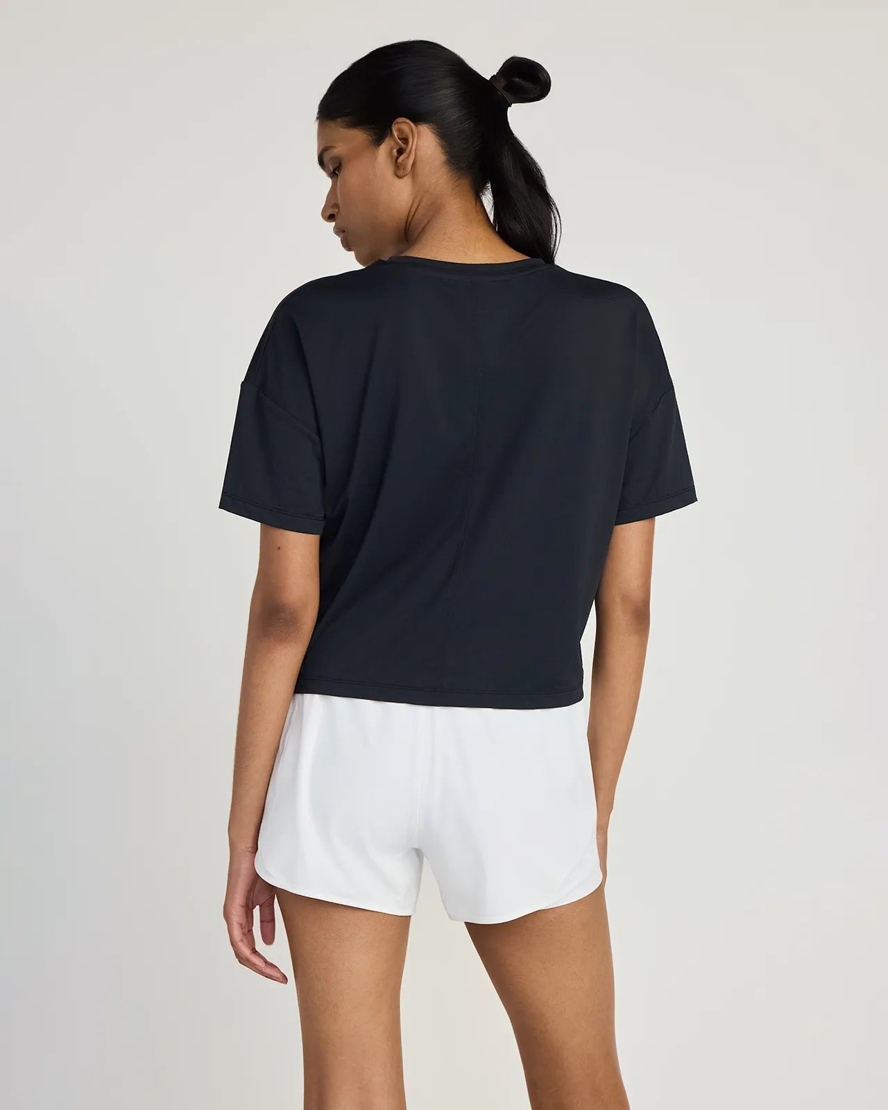 The Breathable GRS Certified Recycled Nylon Cropped Tee - Black