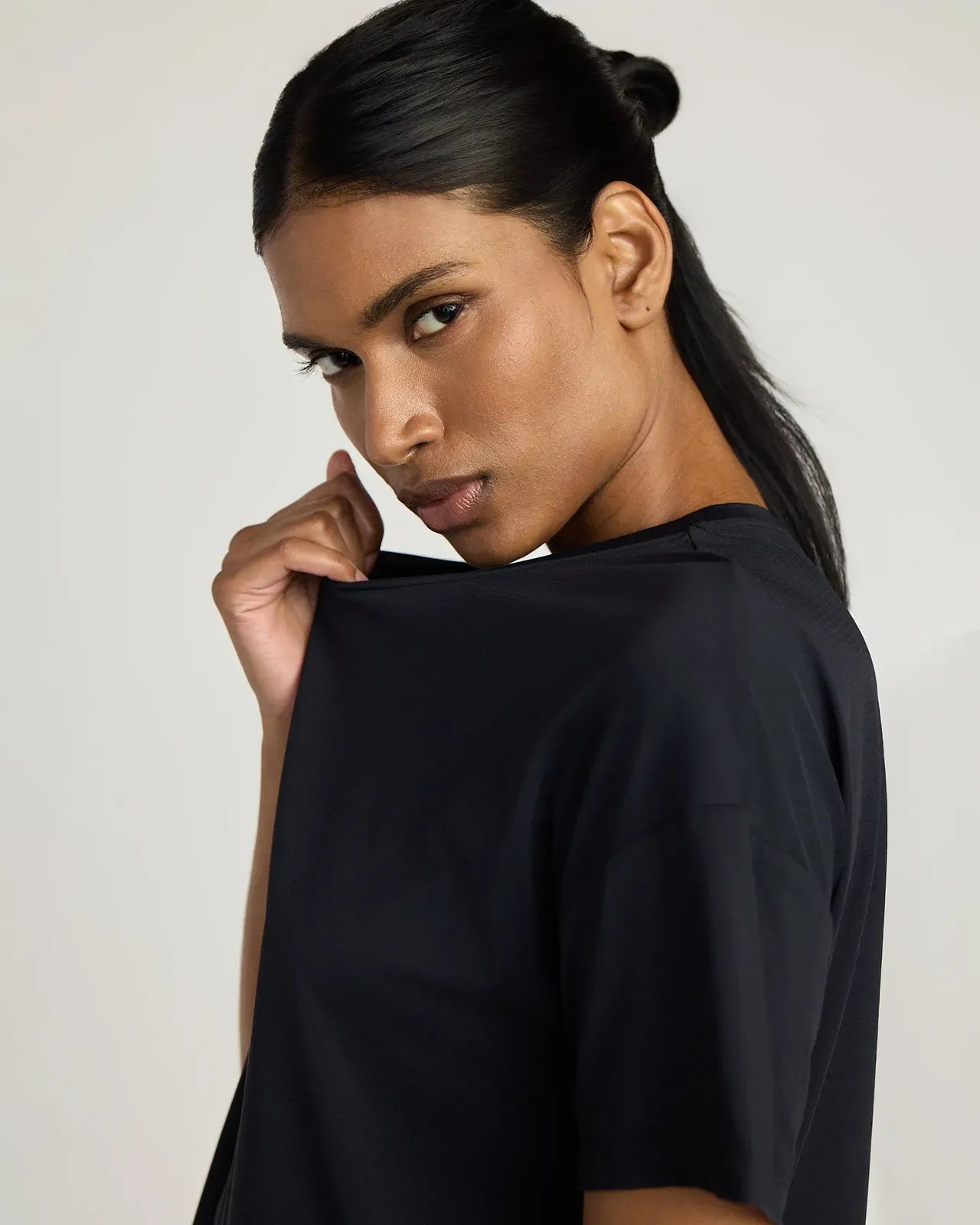 The Breathable GRS Certified Recycled Nylon Cropped Tee - Black
