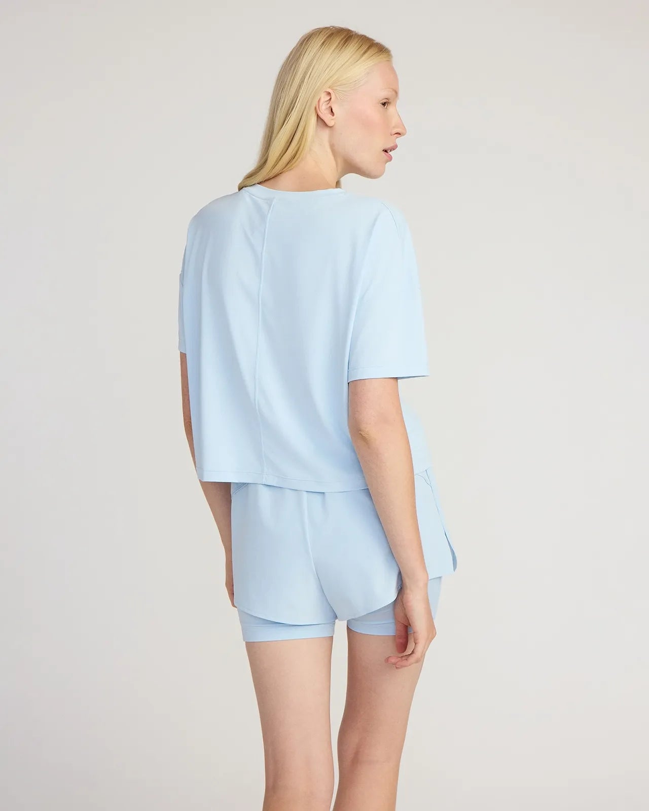 The Breathable GRS Certified Recycled Nylon Cropped Tee - Nantucket Breeze
