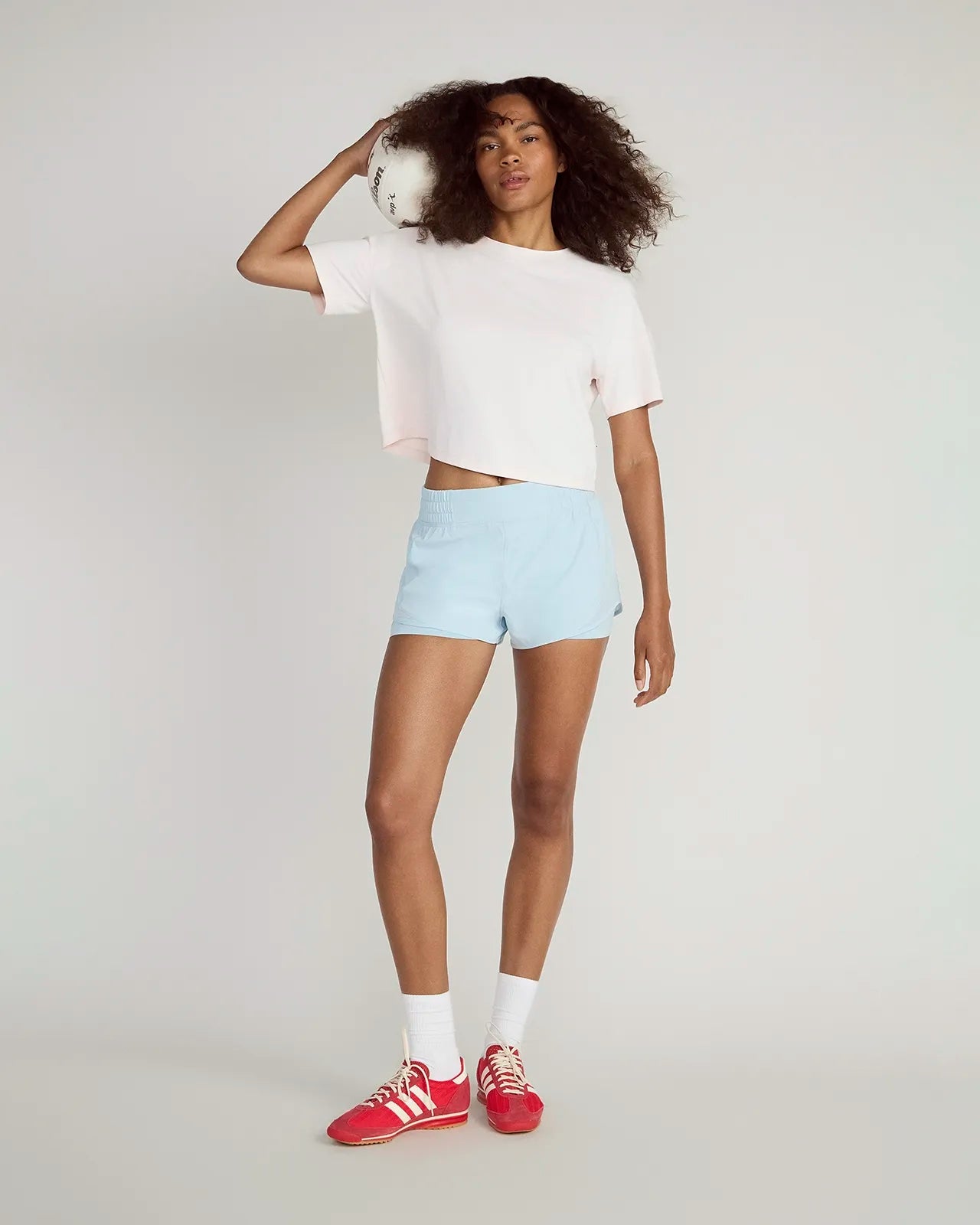 The Breathable GRS Certified Recycled Nylon Cropped Tee - Heavenly Pink
