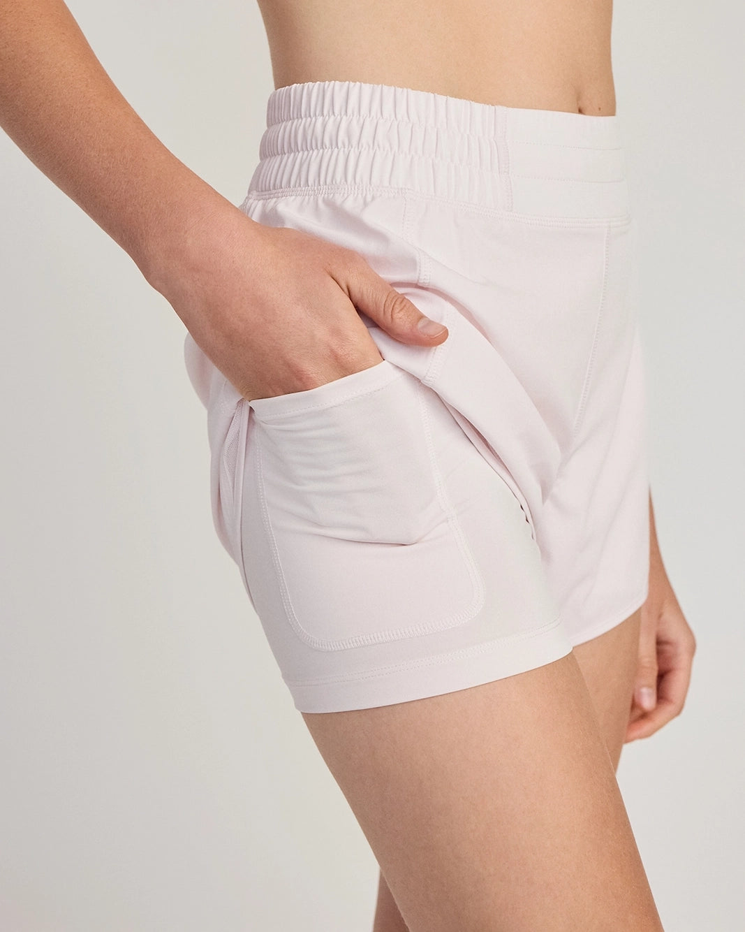 The Built-In Liner GRS Certified Recycled Polyester 3.5" Run Mesh Short - Heavenly Pink