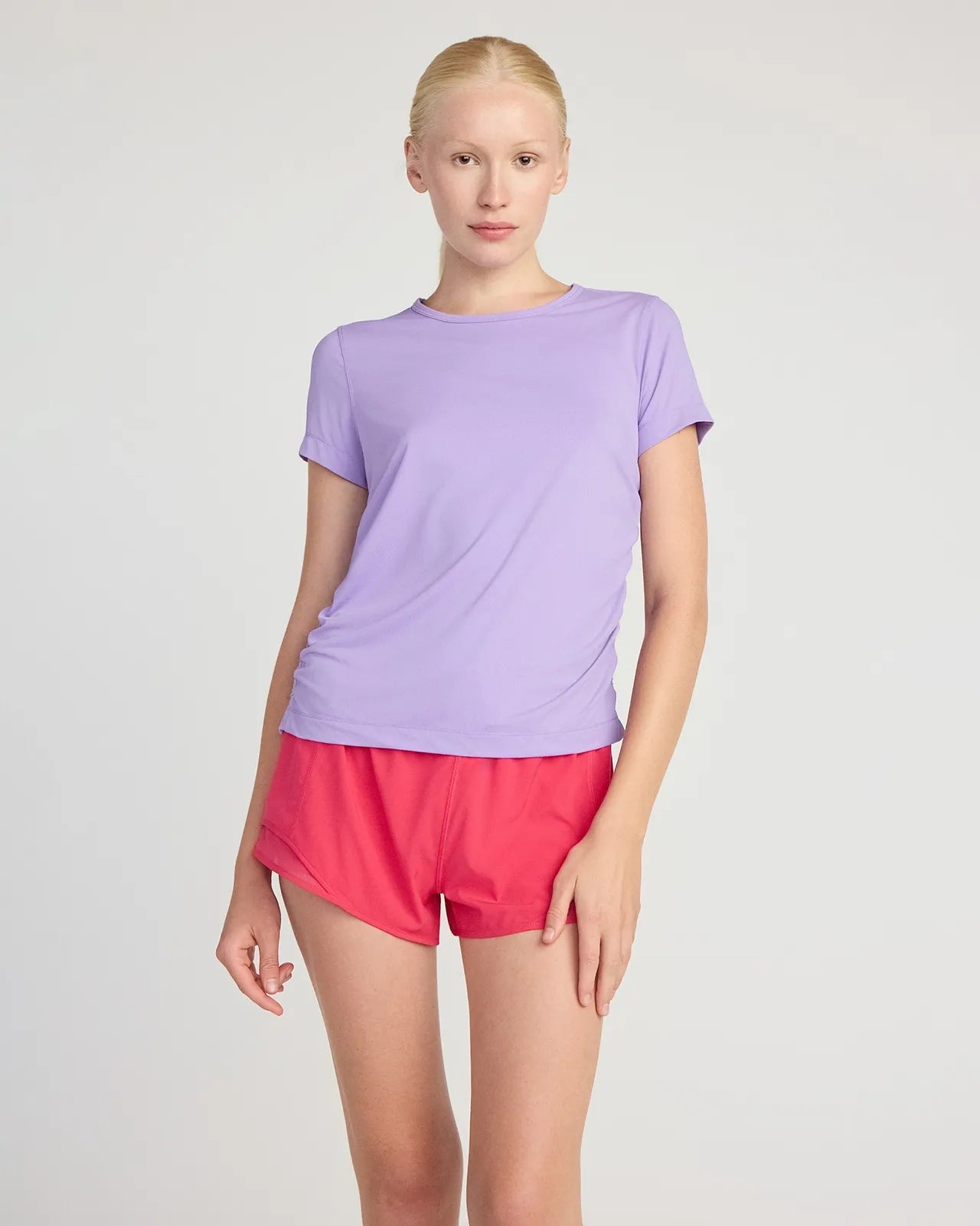 The Breathable GRS Certified Recycled Nylon Ruched Tee - Fairy Wren