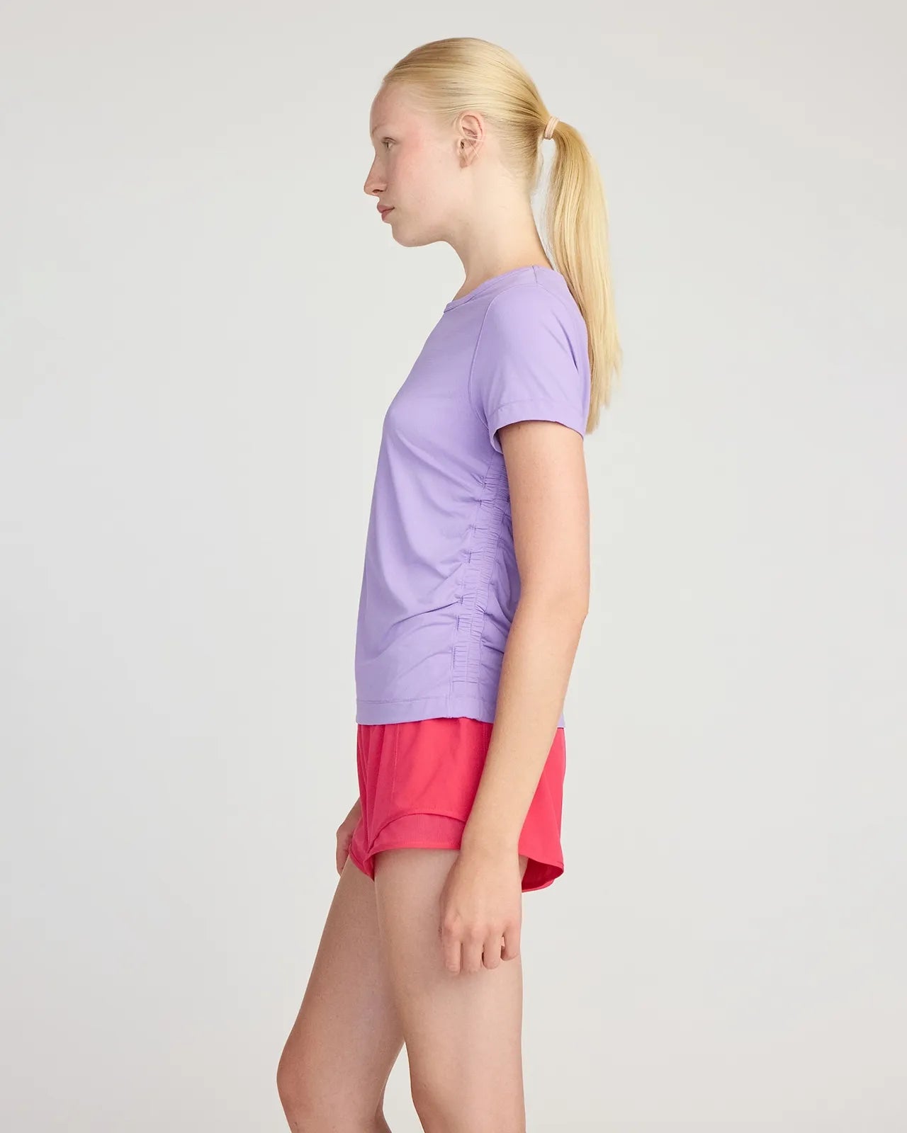 The Breathable GRS Certified Recycled Nylon Ruched Tee - Fairy Wren