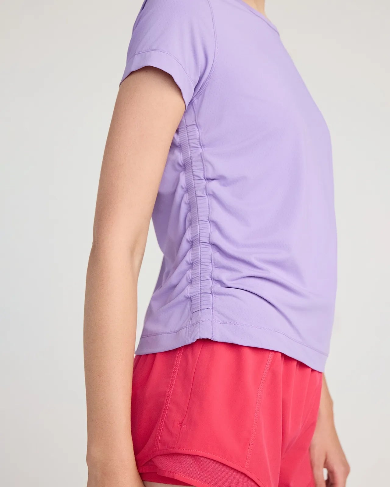The Breathable GRS Certified Recycled Nylon Ruched Tee - Fairy Wren