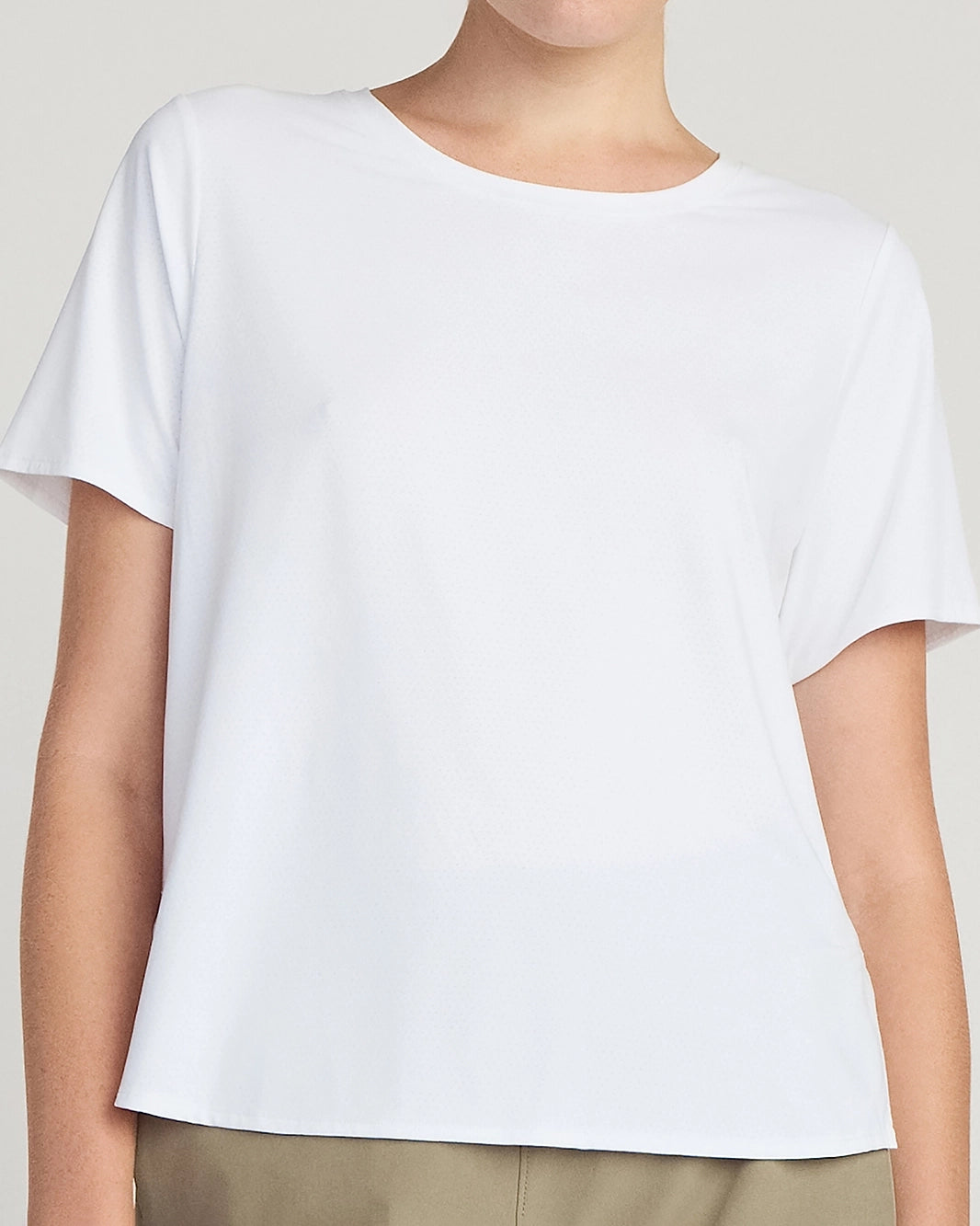 The Active Stretch GRS Certified Recycled Nylon Side Slits Tee - White