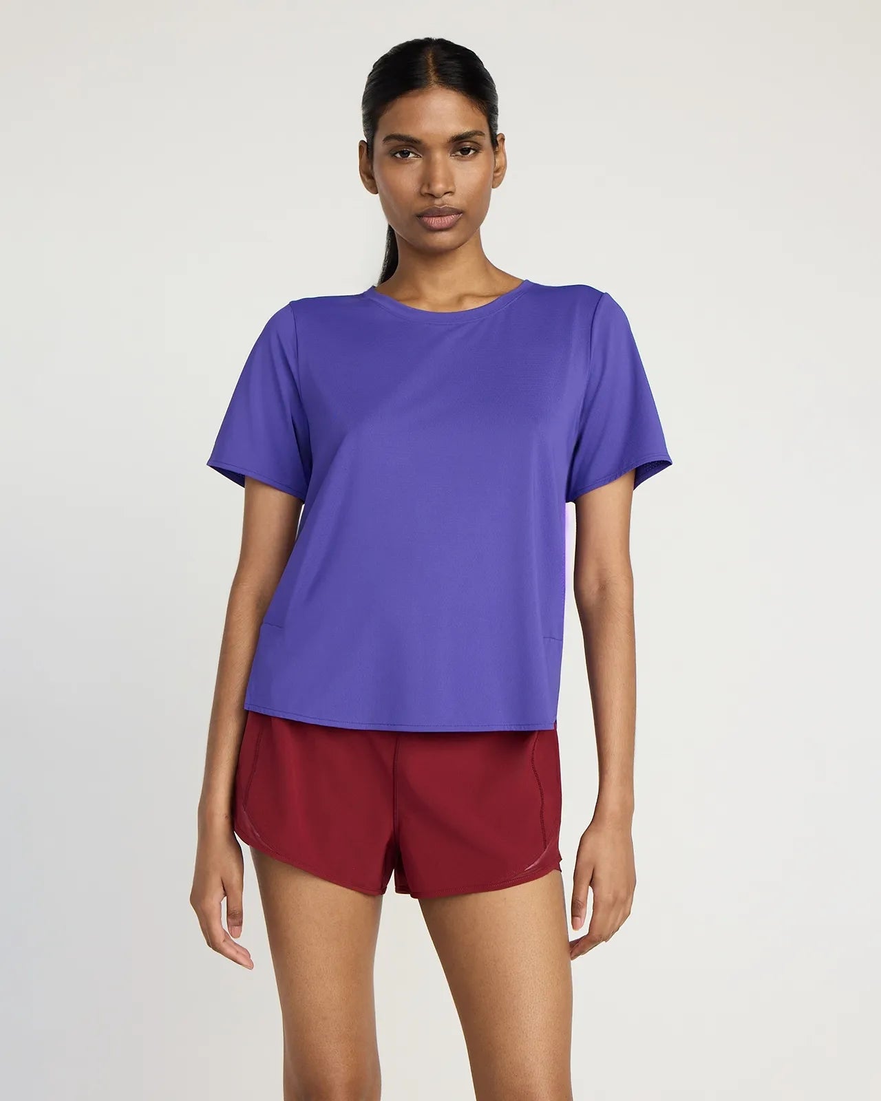 The Active Stretch GRS Certified Recycled Nylon Side Slits Tee - Deep Blue