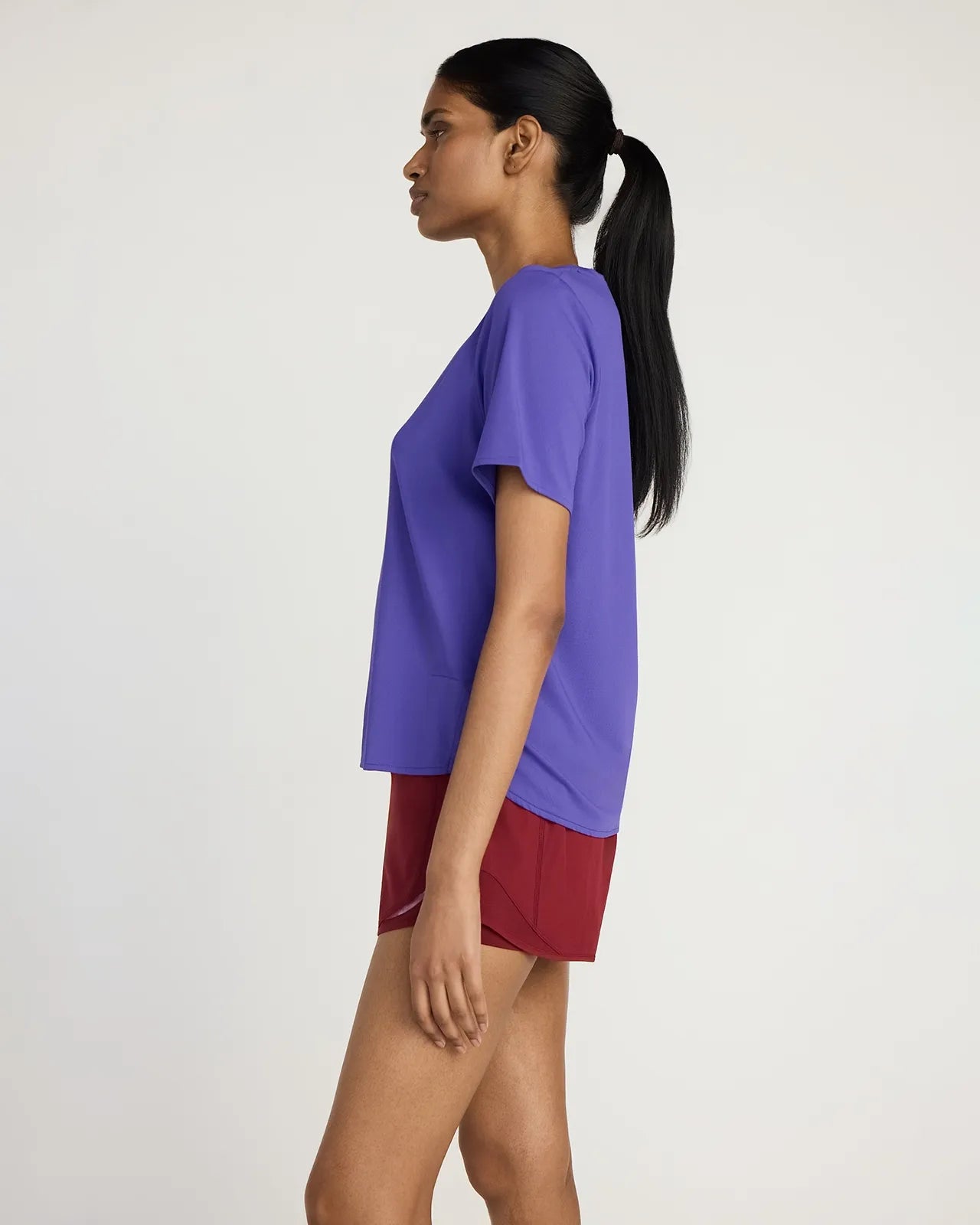 The Active Stretch GRS Certified Recycled Nylon Side Slits Tee - Deep Blue
