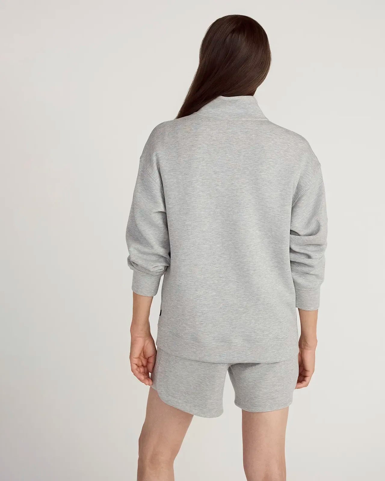 The Warm + Soft GRS Certified Recycled Polyester Mélange Half Zip - Lt Heather Grey