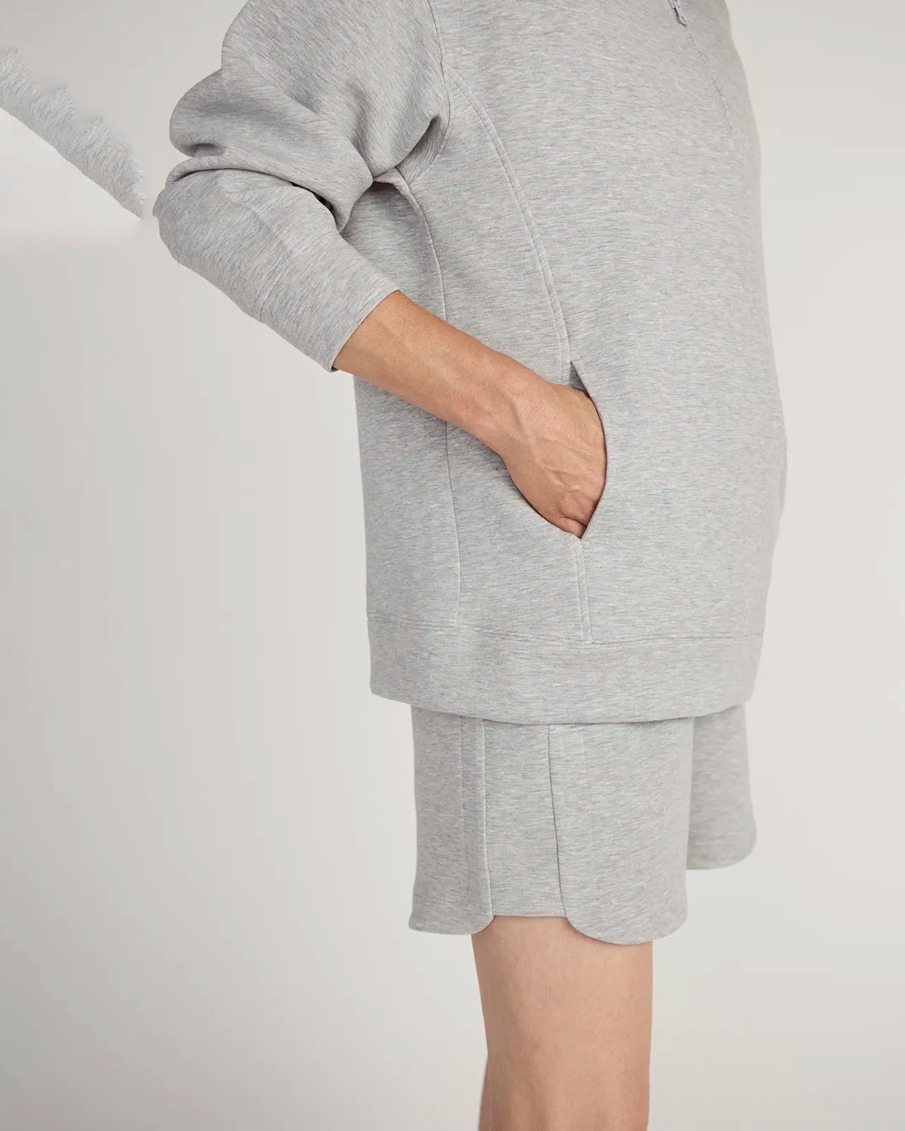 The Warm + Soft GRS Certified Recycled Polyester Mélange Half Zip - Lt Heather Grey