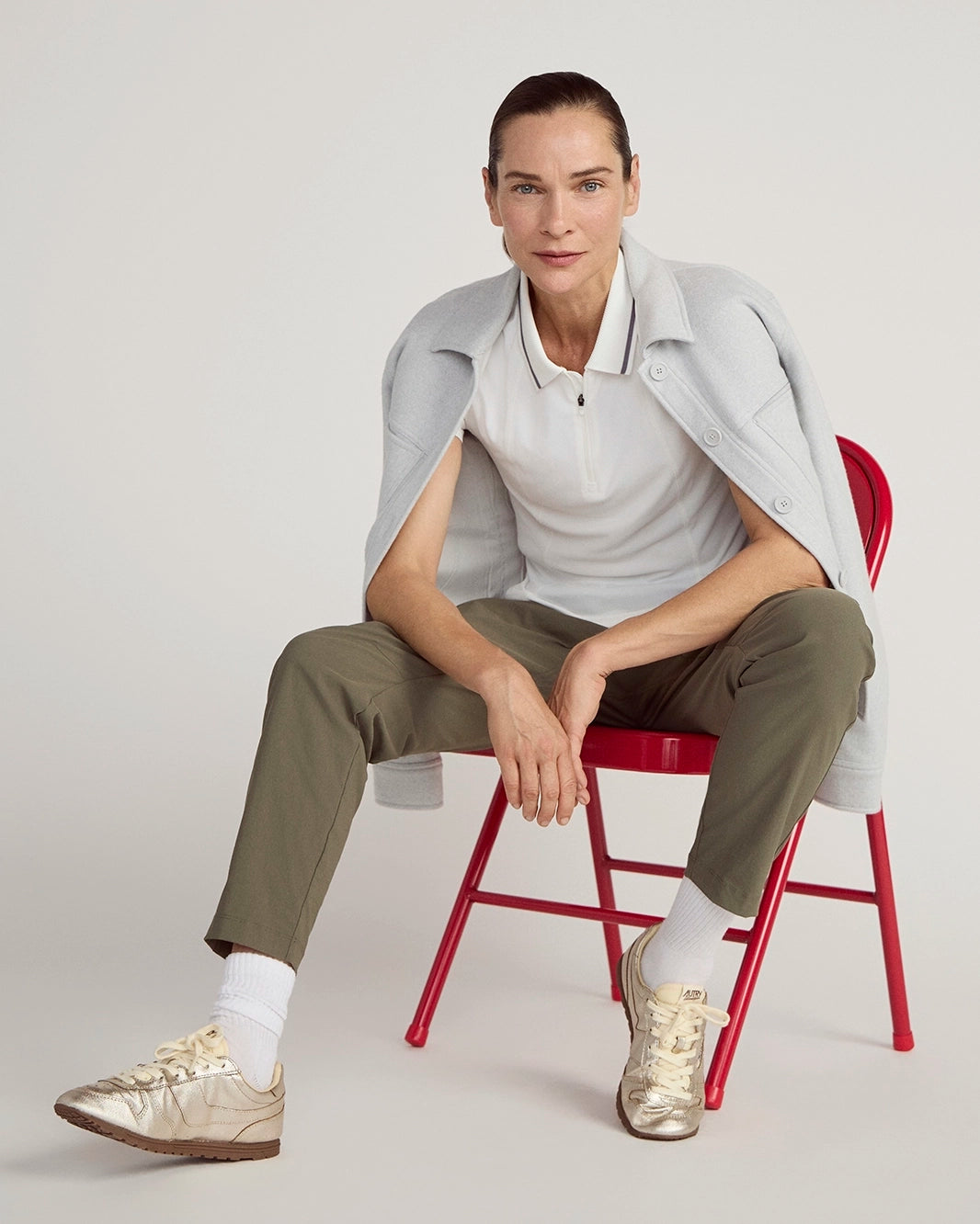 The Stretch Pique GRS Certified Recycled Nylon Polo - White
