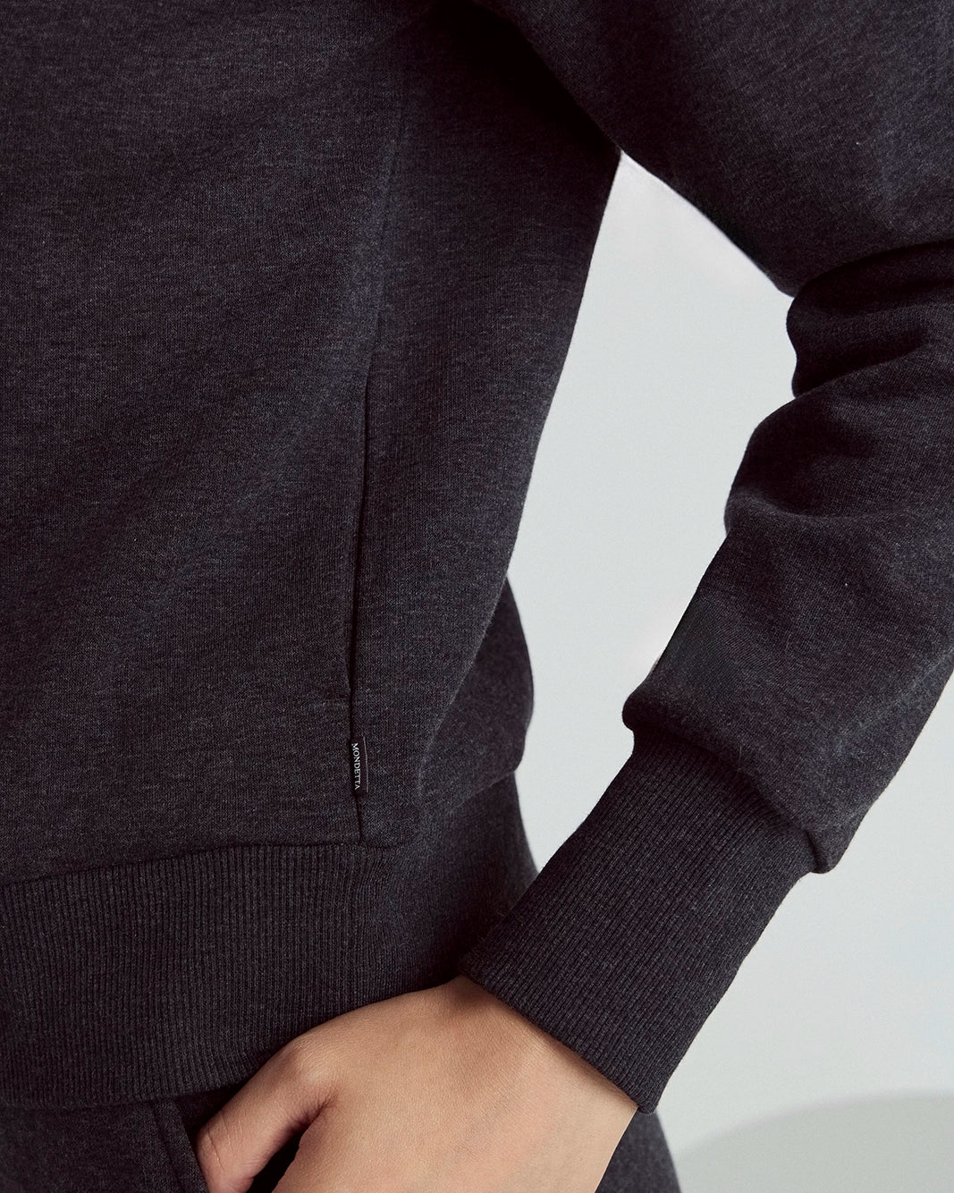 The Soft Luxe GRS Certified Recycled Polyester + Organic Cotton Full Zip - Black