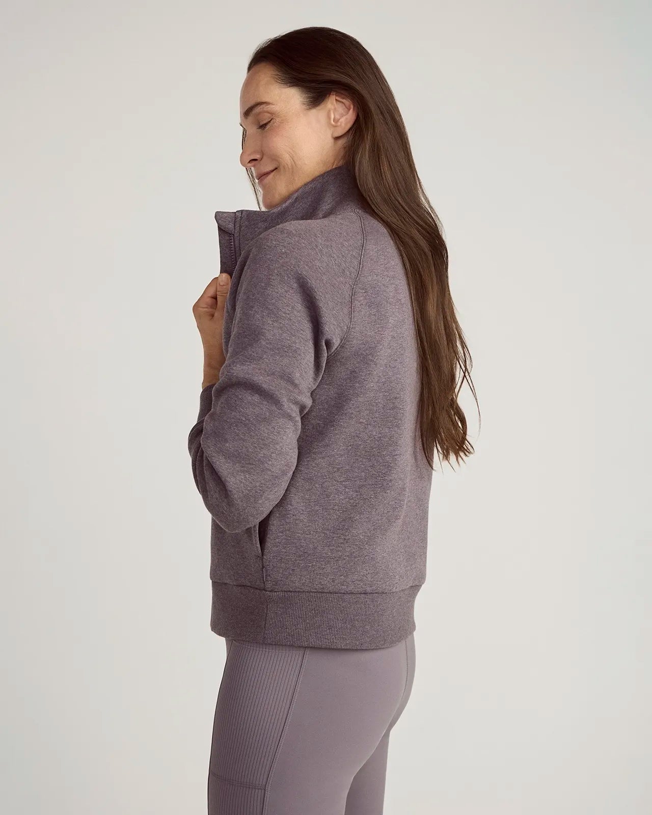The Soft Luxe GRS Certified Recycled Polyester + Organic Cotton Full Zip - Excalibur