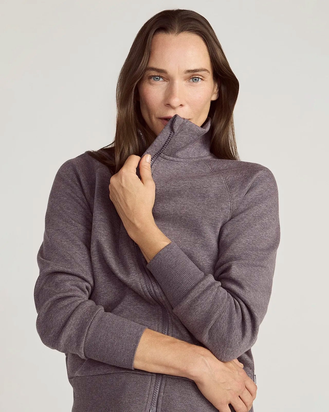 The Soft Luxe GRS Certified Recycled Polyester + Organic Cotton Full Zip - Excalibur