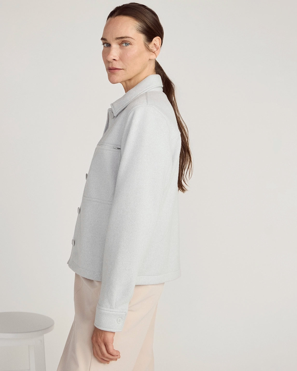 The On-the-Go GRS Certified Recycled Polyester Cropped Jacket - Heathered Grey