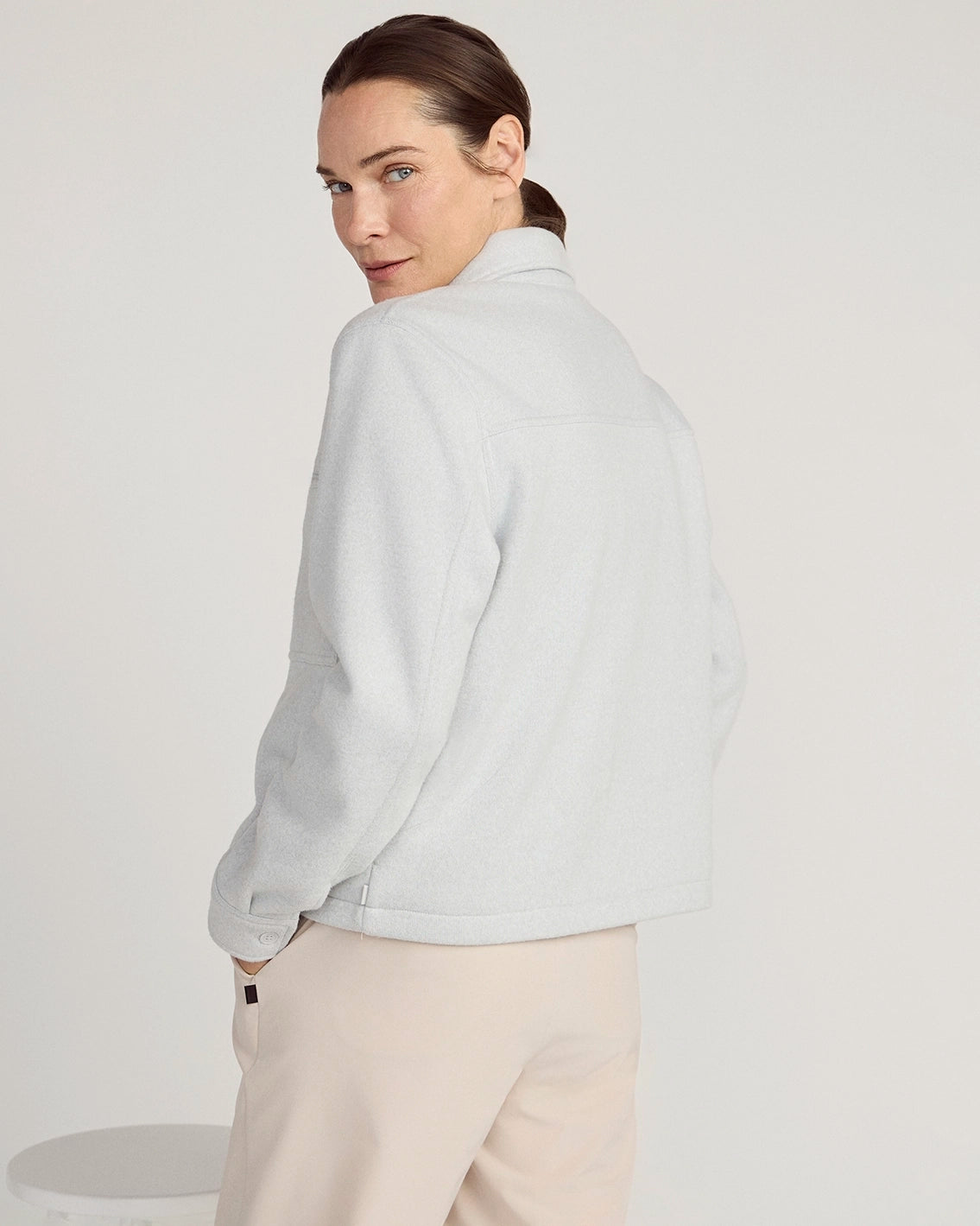 The On-the-Go GRS Certified Recycled Polyester Cropped Jacket - Heathered Grey