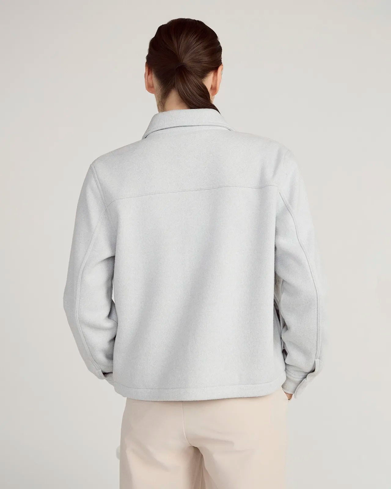 The On-the-Go GRS Certified Recycled Polyester Cropped Jacket - Heathered Grey