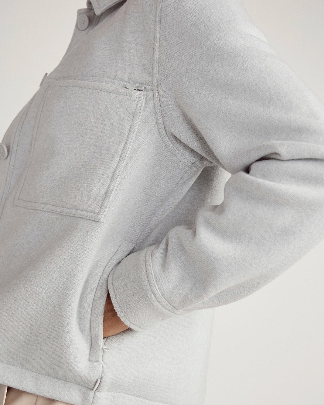 The On-the-Go GRS Certified Recycled Polyester Cropped Jacket - Heathered Grey